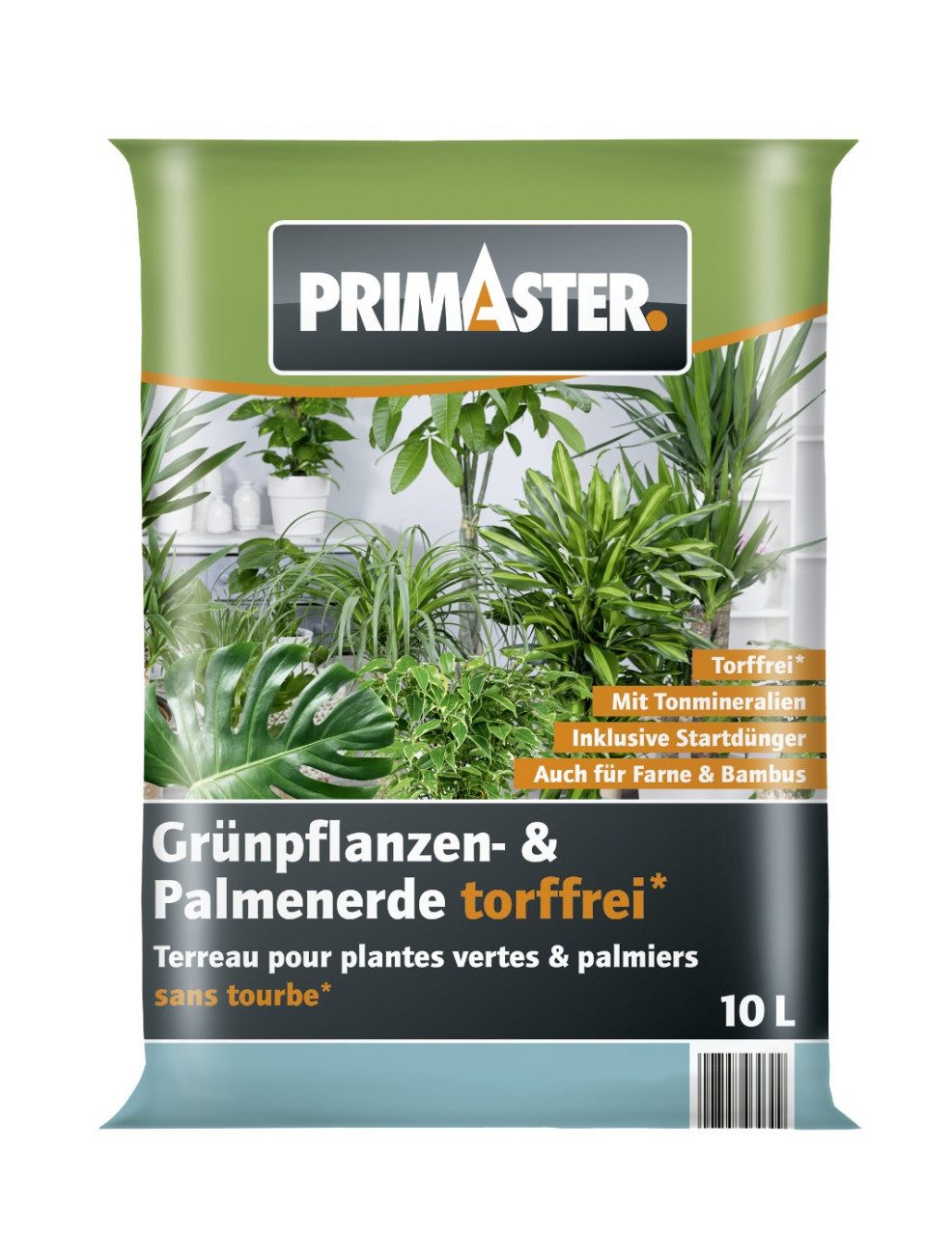 Primaster Spezialerde Primaster Grünpflanzen- & Palmenerde torffrei 10 L, Torffrei