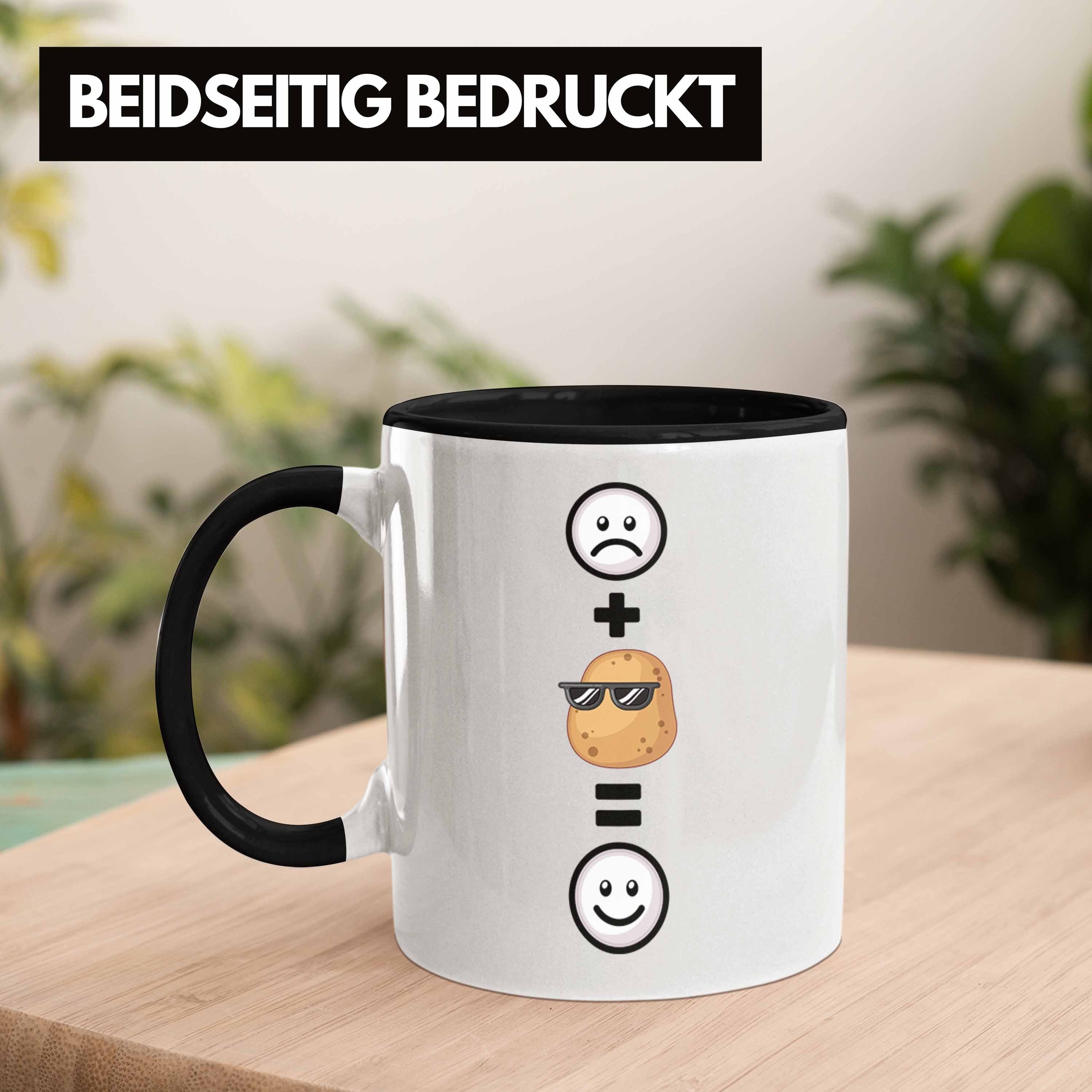 Trendation Tasse :( Lustige Kartoffel Kartoffel-Fans Geschenkidee Geschenk Tasse für Schwarz