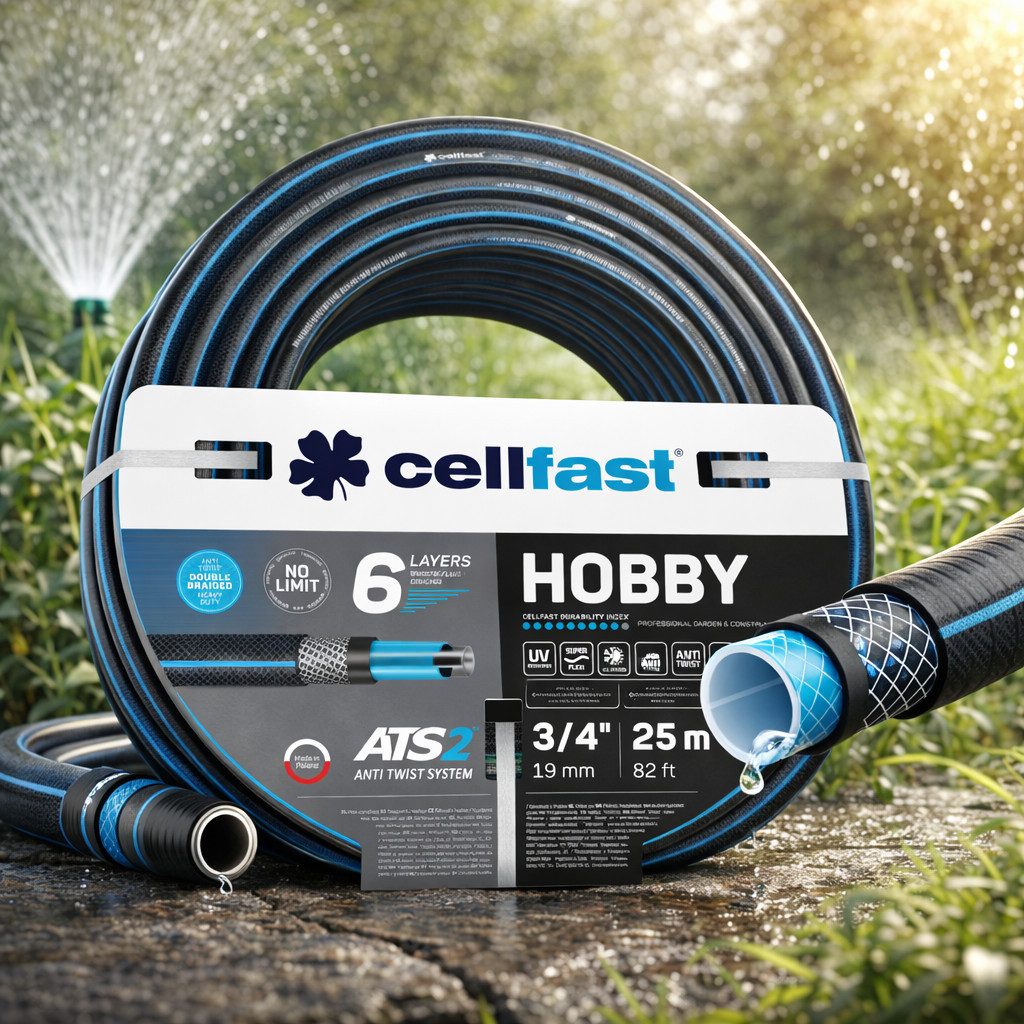 Cellfast Gartenschlauch HOBBY 3/4" 25 m 6-lagig, universal verwendbar, 3/4 Zoll (19 mm)
