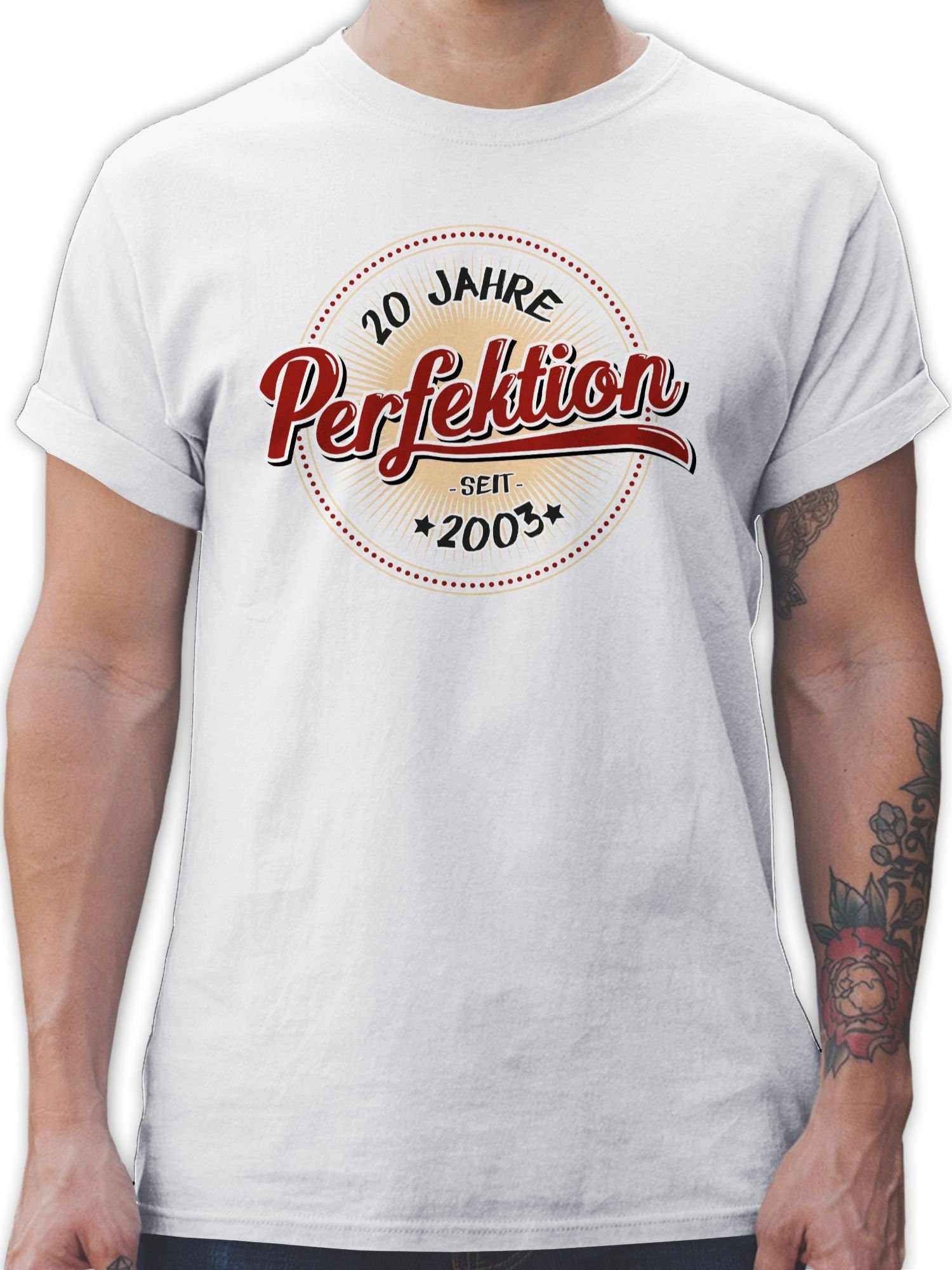 Shirtracer T-Shirt Zwanzig Jahre Perfektion seit 2003 20. Geburtstag 3 Weiß