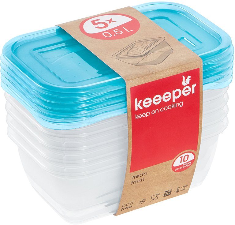 keeeper Frischhaltedose Deckel, 90 23-tlg), 2000 Unterteile und Kunststoff rechteckig, fredo Kunststoff, - fresh, ml, aus (Set