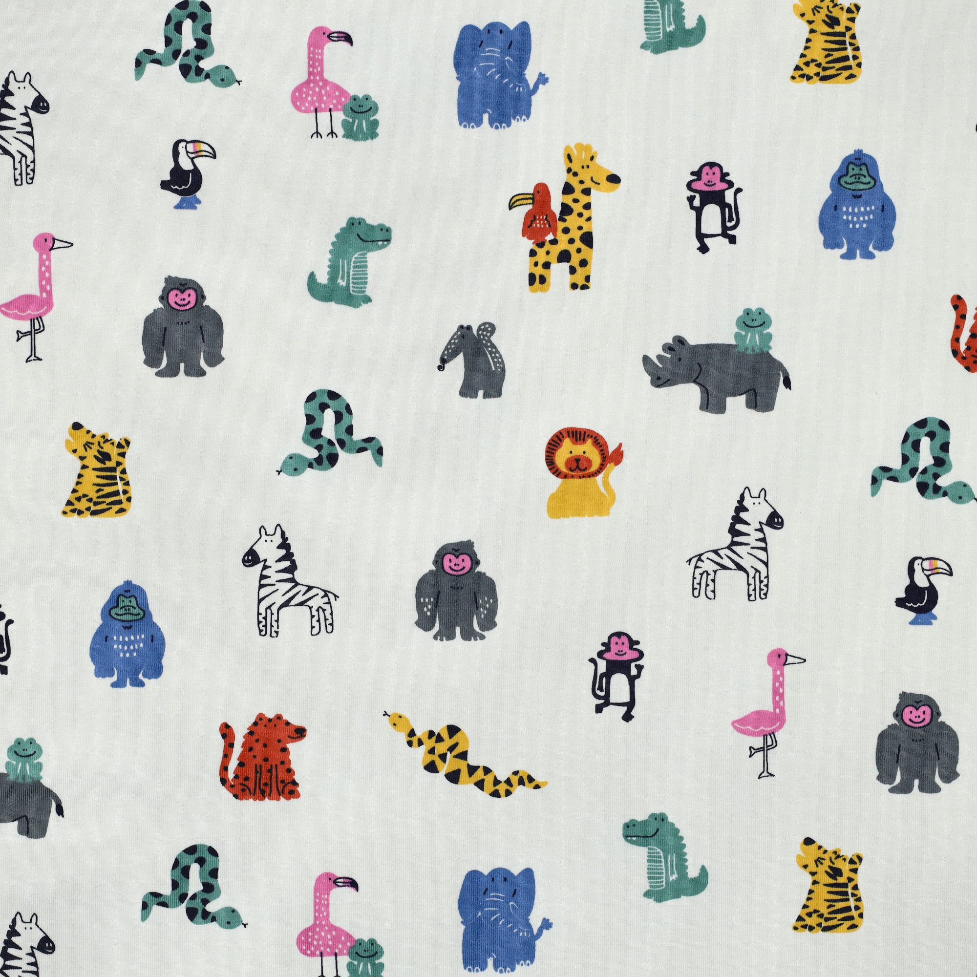 MAGAM-Stoffe Stoff "Zoo Tiere", Kinder Jersey OEKO-TEX Meterware ab 50cm