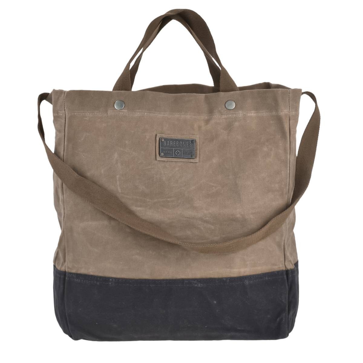 Barebones Shopper "Neelum" große Canvas Einkaufstasche im Vintage Retro Look khaki, strapazierfähig, robust, für Camping und Outdoor