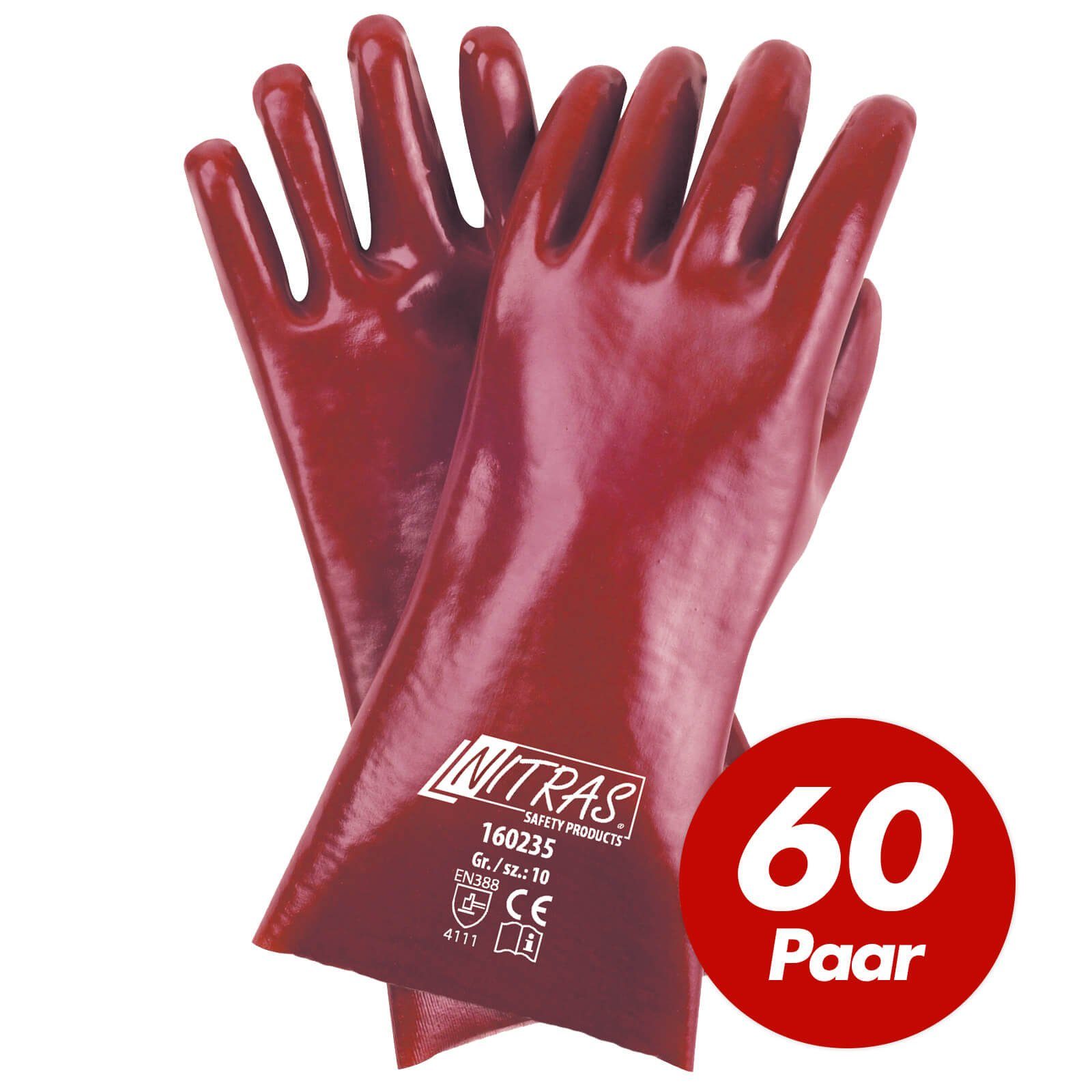 60 160235 (Spar-Set) Nitril-Handschuhe Paar 35cm PVC-Handschuhe NITRAS Nitras Chemikalienhandschuhe