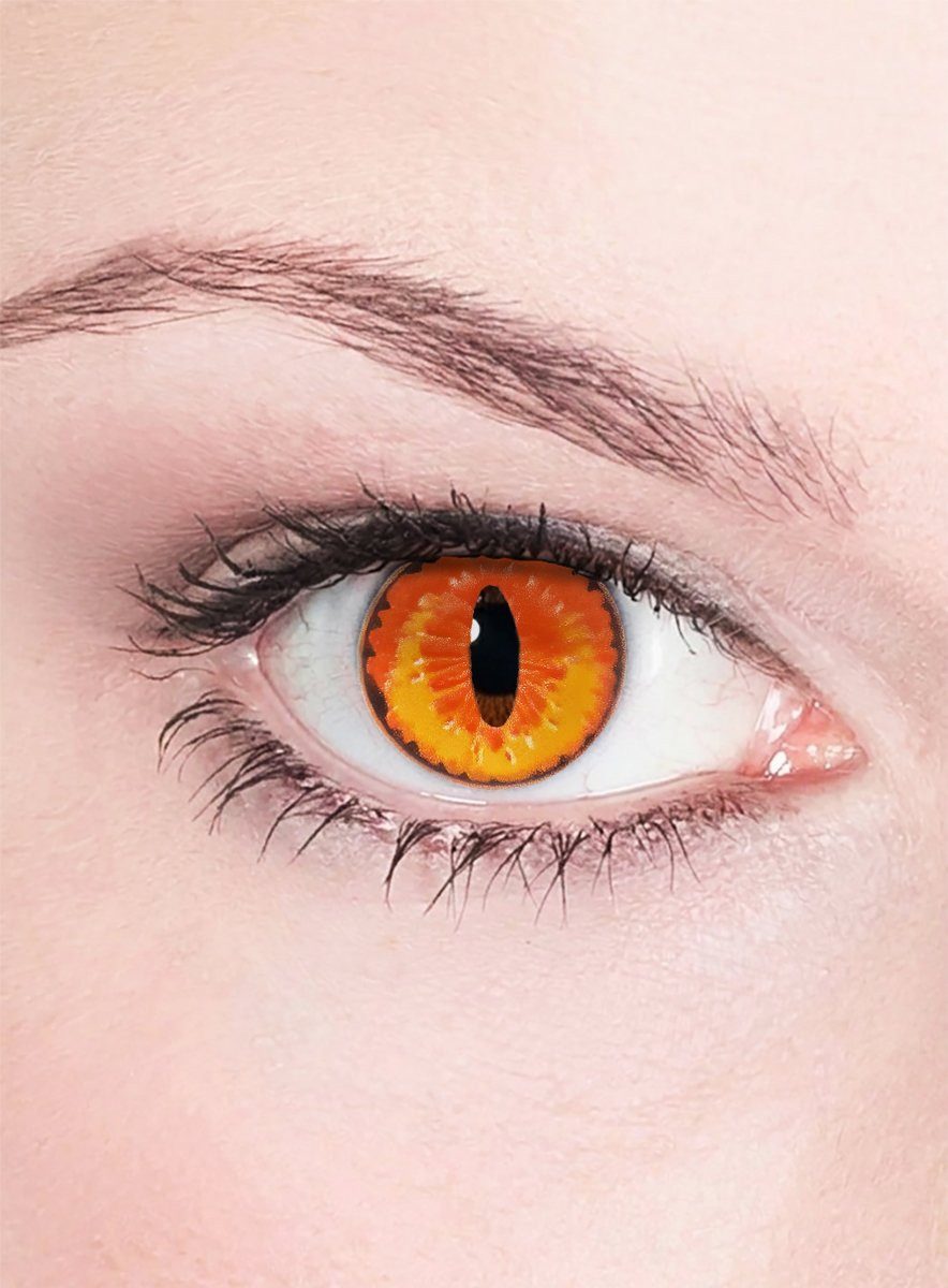 Metamorph Motivlinsen Orange Drachen Kontaktlinsen, Weiche Jahres-Motivlinsen für fantastische Verwandlungen