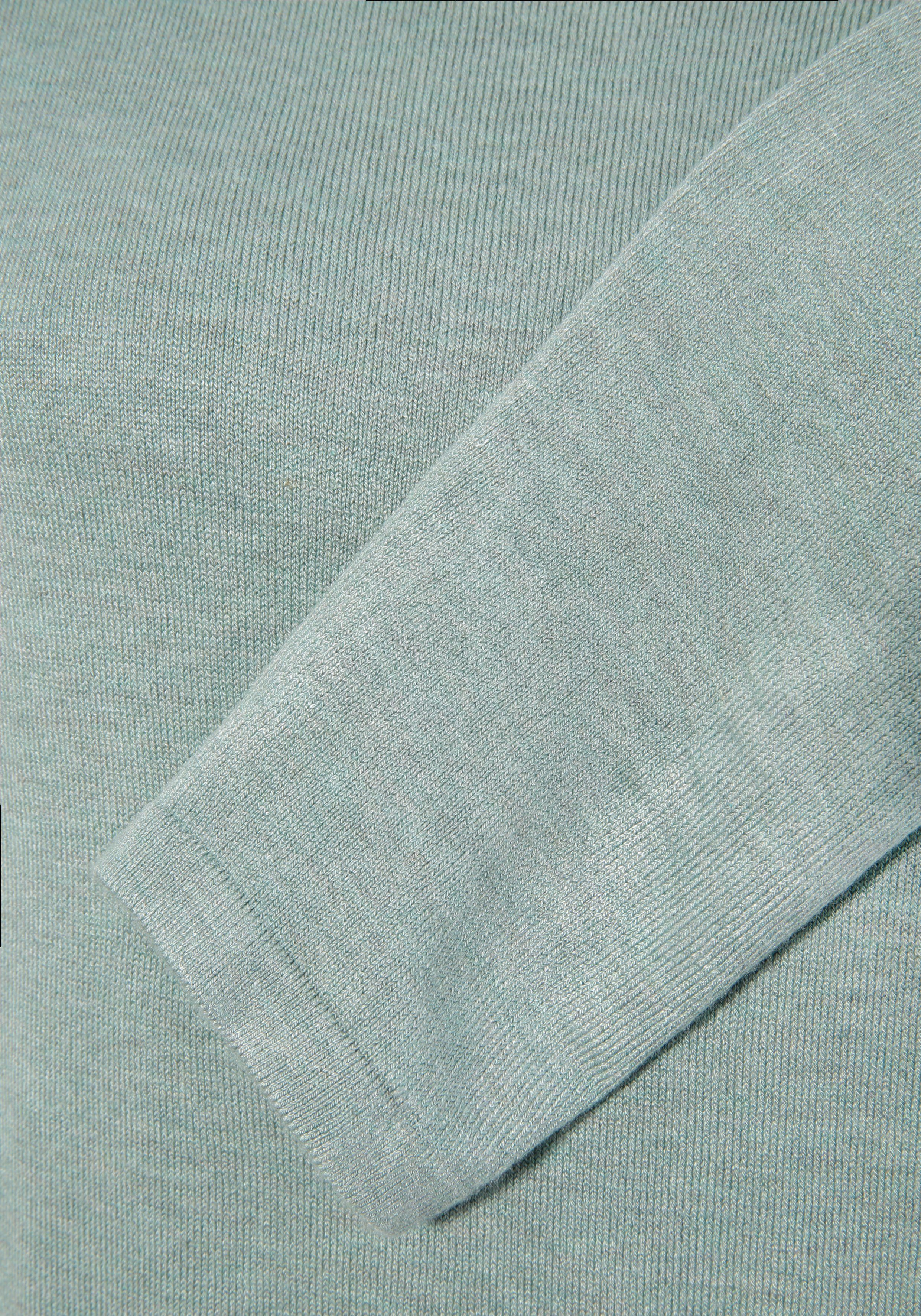 Laura Scott Longpullover Feinstrick mit U-Boot Ausschnitt und seitlichem Schlitz