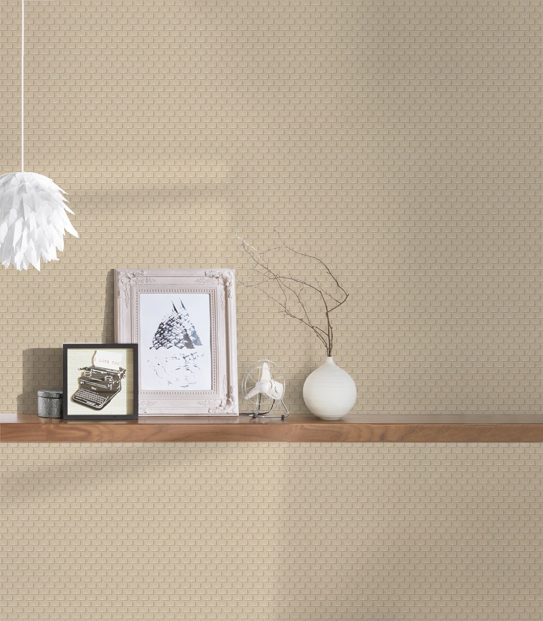 Uni Luxury Paper gemustert, wallpaper, Tapete Création Vliestapete A.S. einfarbig, beige/bronzefarben Einfarbig strukturiert, Architects