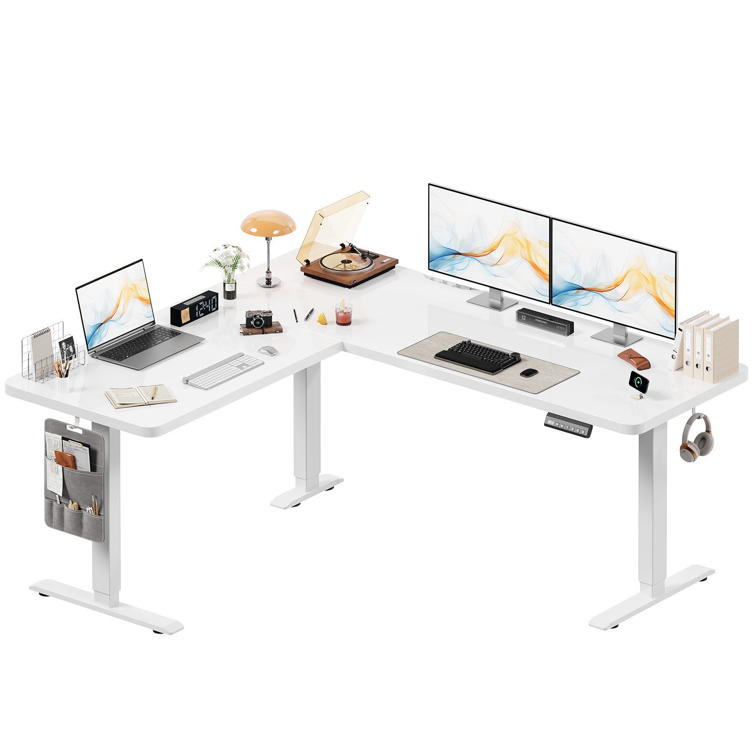 HOMALL Schreibtisch 160 x 140cm Eckschreibtisch Höhenverstellbarer Schreibt günstig online kaufen