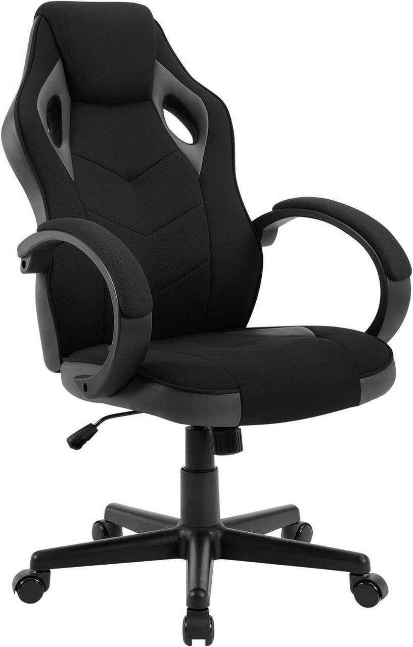 Woltu Gaming-Stuhl (1 St), Bürostuhl, drehbar ergonomisch höhenverstellbar Grau+Schwarz