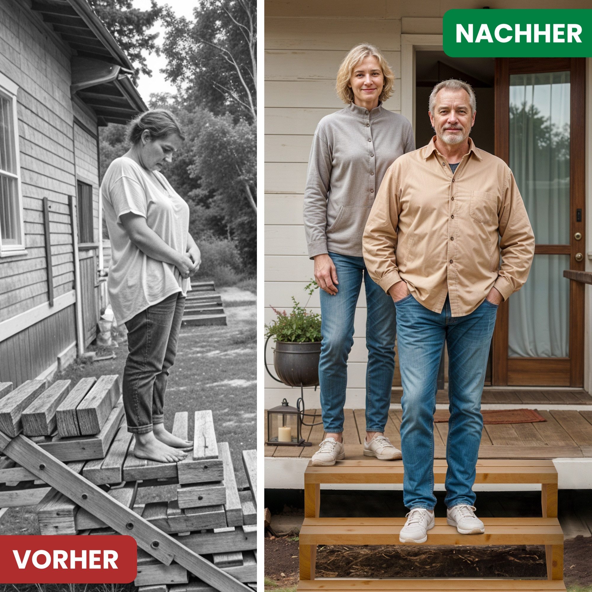 Gartenwelt Riegelsberger Außentreppe Terrassentreppe aus Lärche Treppe Stufen Wangentreppe Breite – Bild 5 von 5