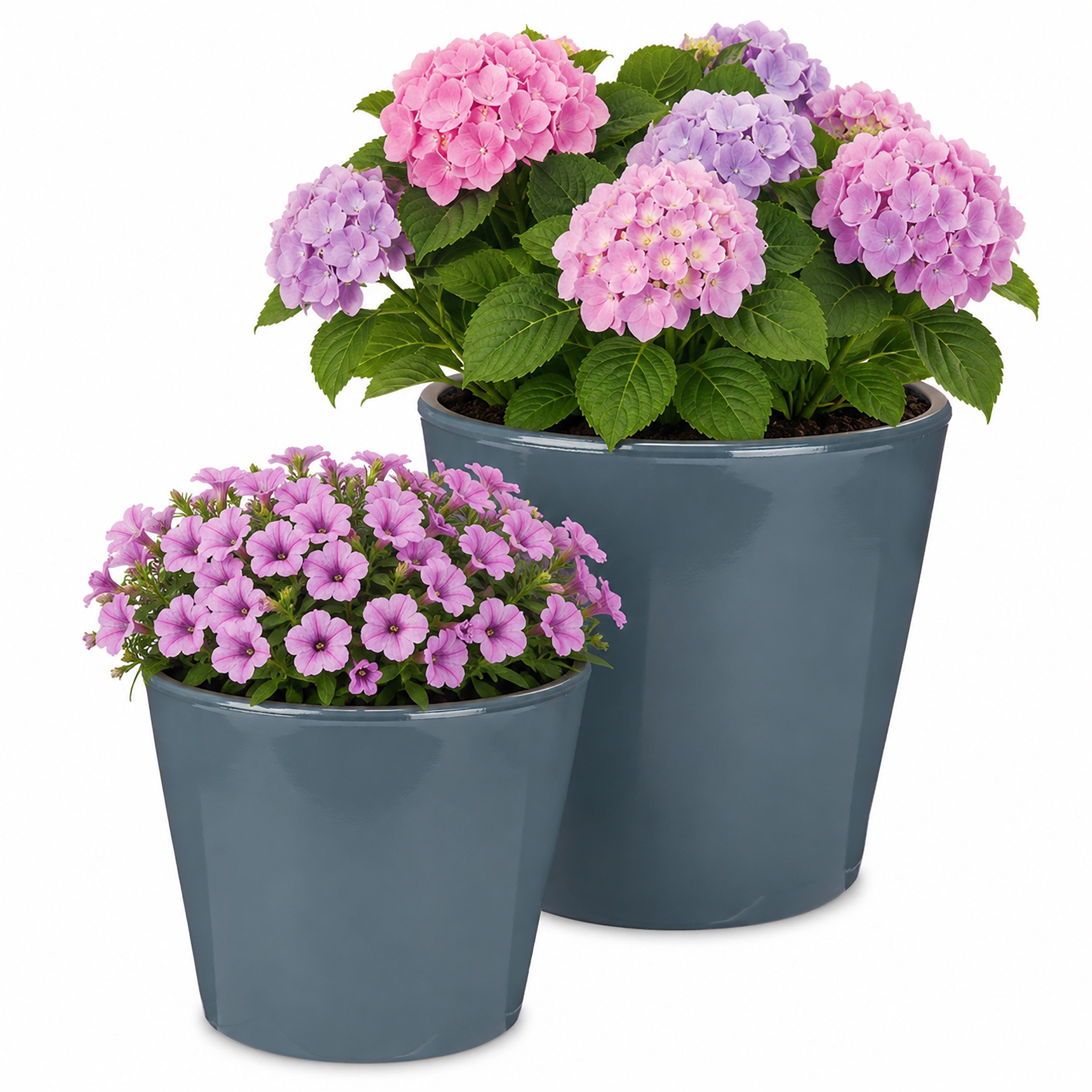 Annastore 2er Set Blumenübertopf Keramik konisch oder gerade Form Pflanzgefäß, Keramiktopf, Keramikübertopf, Blumentopf, Übertopf