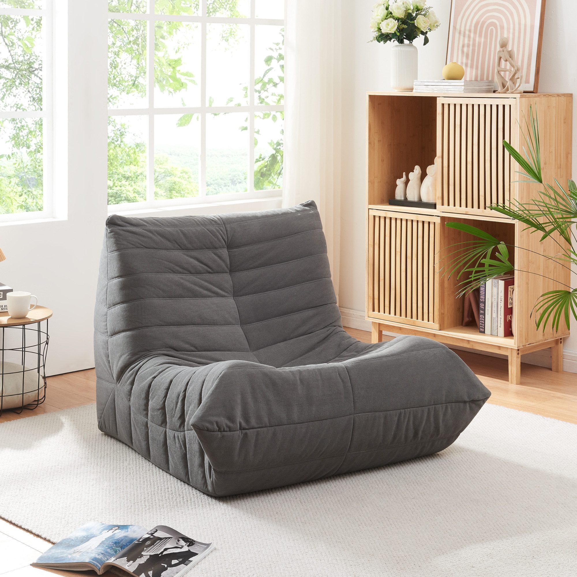 en.casa Sitzsack, »Kodsø« Bodensessel mit Rückenlehne günstig online kaufen