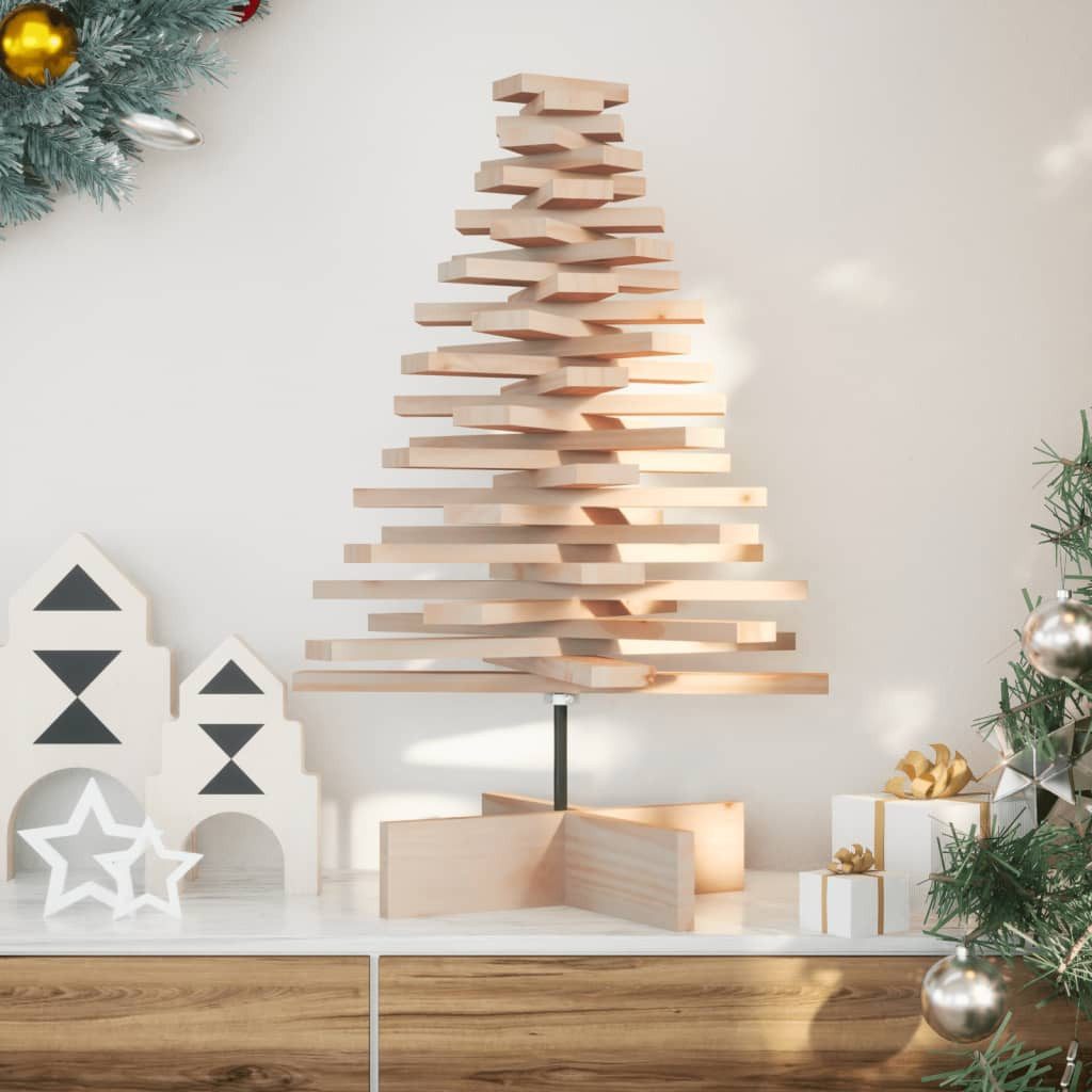 vidaXL Künstlicher Weihnachtsbaum Weihnachtsbaum Holz zum Schmücken 80 cm Massivholz Kiefer