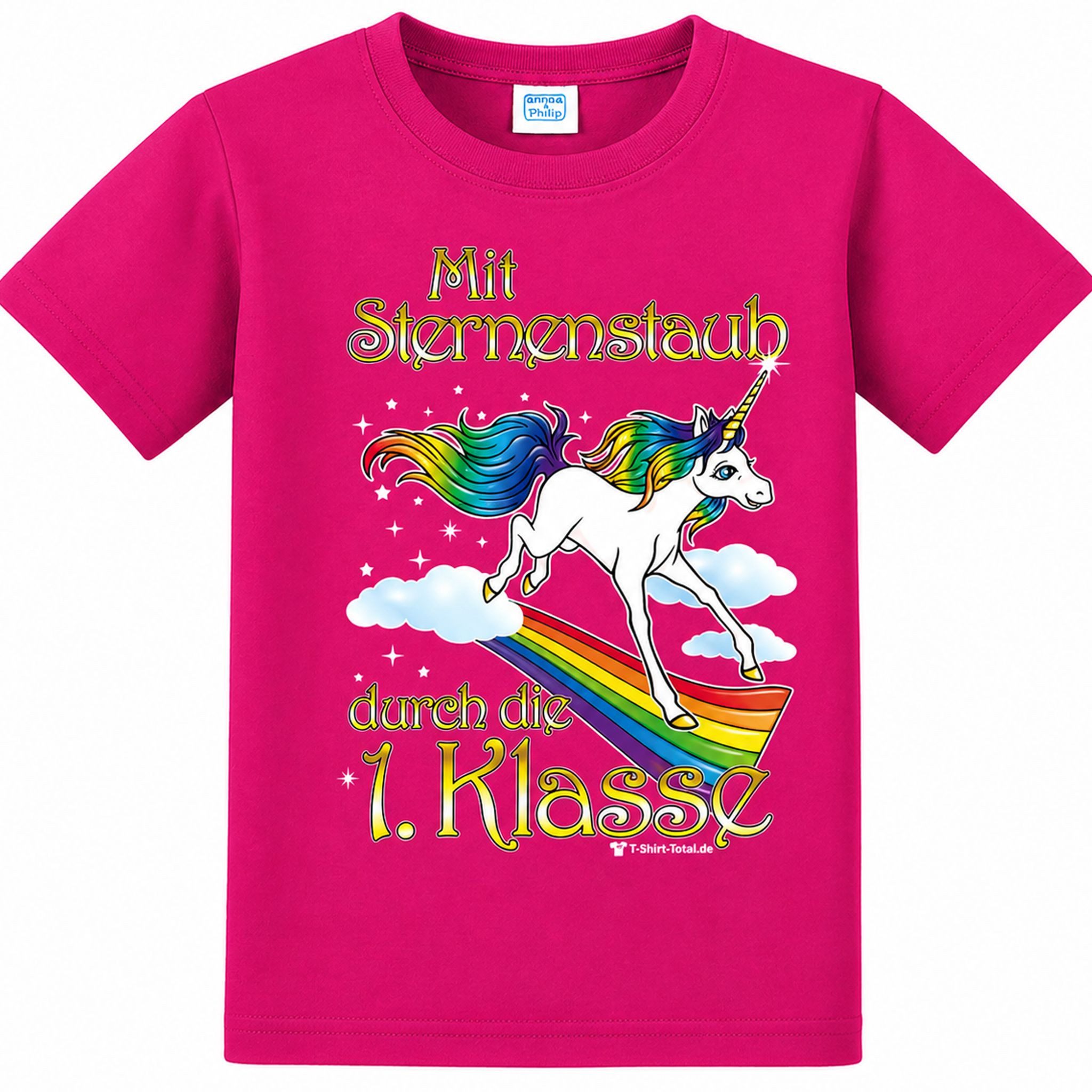 T-Shirt Rosa Einhorn T-Shirt Sternenstaub für den Schulanfang