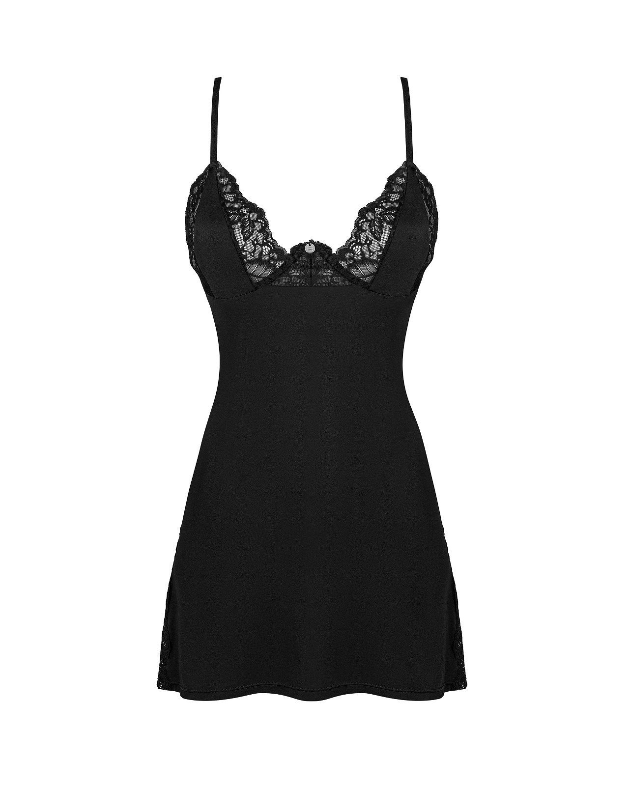 Negligé Bellastia Negligé mit Spitze - schwarz