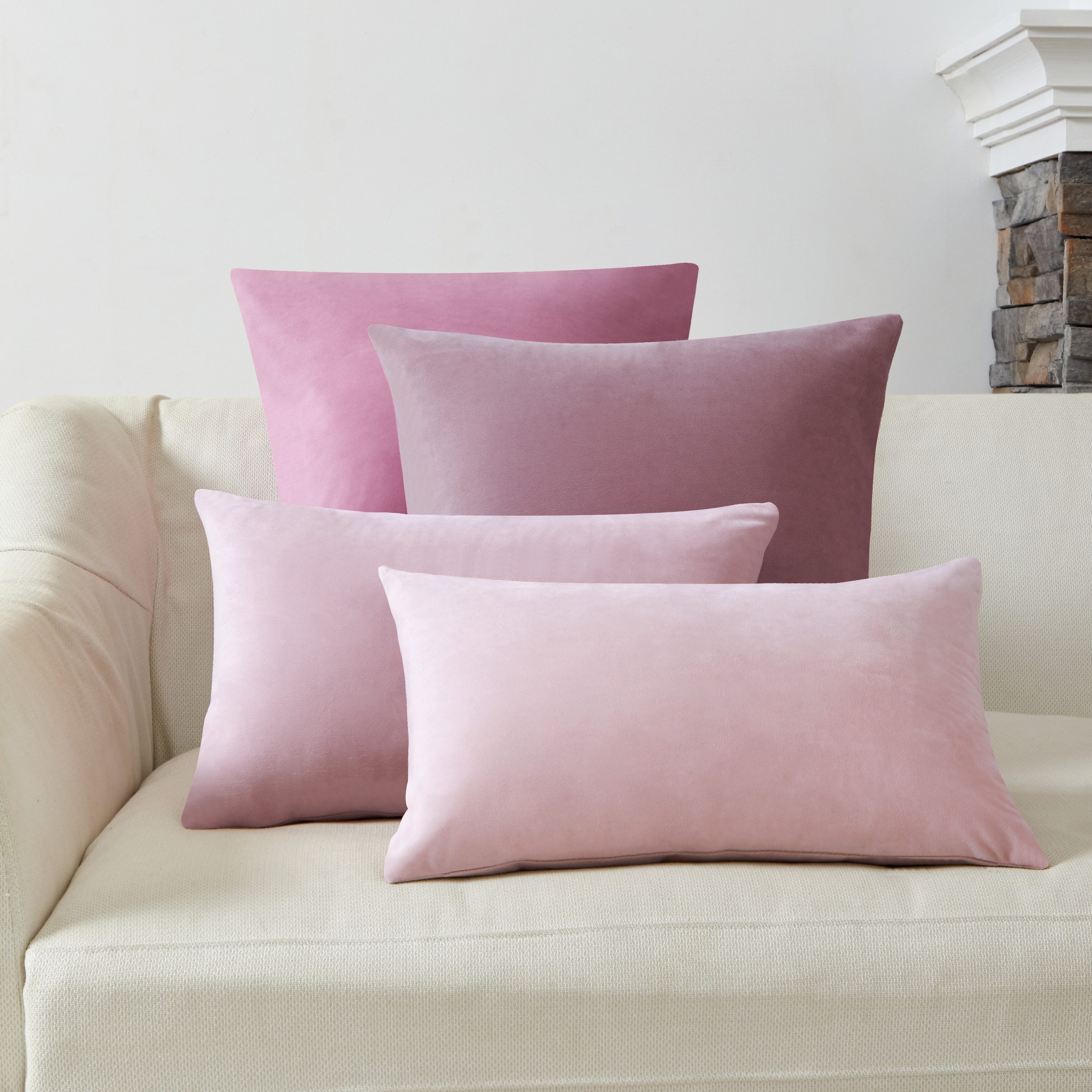 Interior by Hakito Dekokissen 4er Set Kissenbezüge inklusive Füllkissen Set Sami Samt weich, Kissenhülle mit Füllung