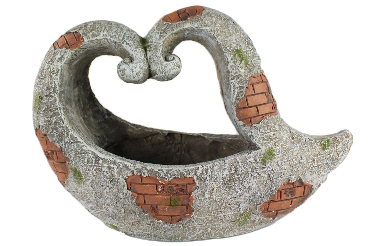 Polyresin Herz Form, Gartendeko Blumentopf Arnusa Gartenfigur aus