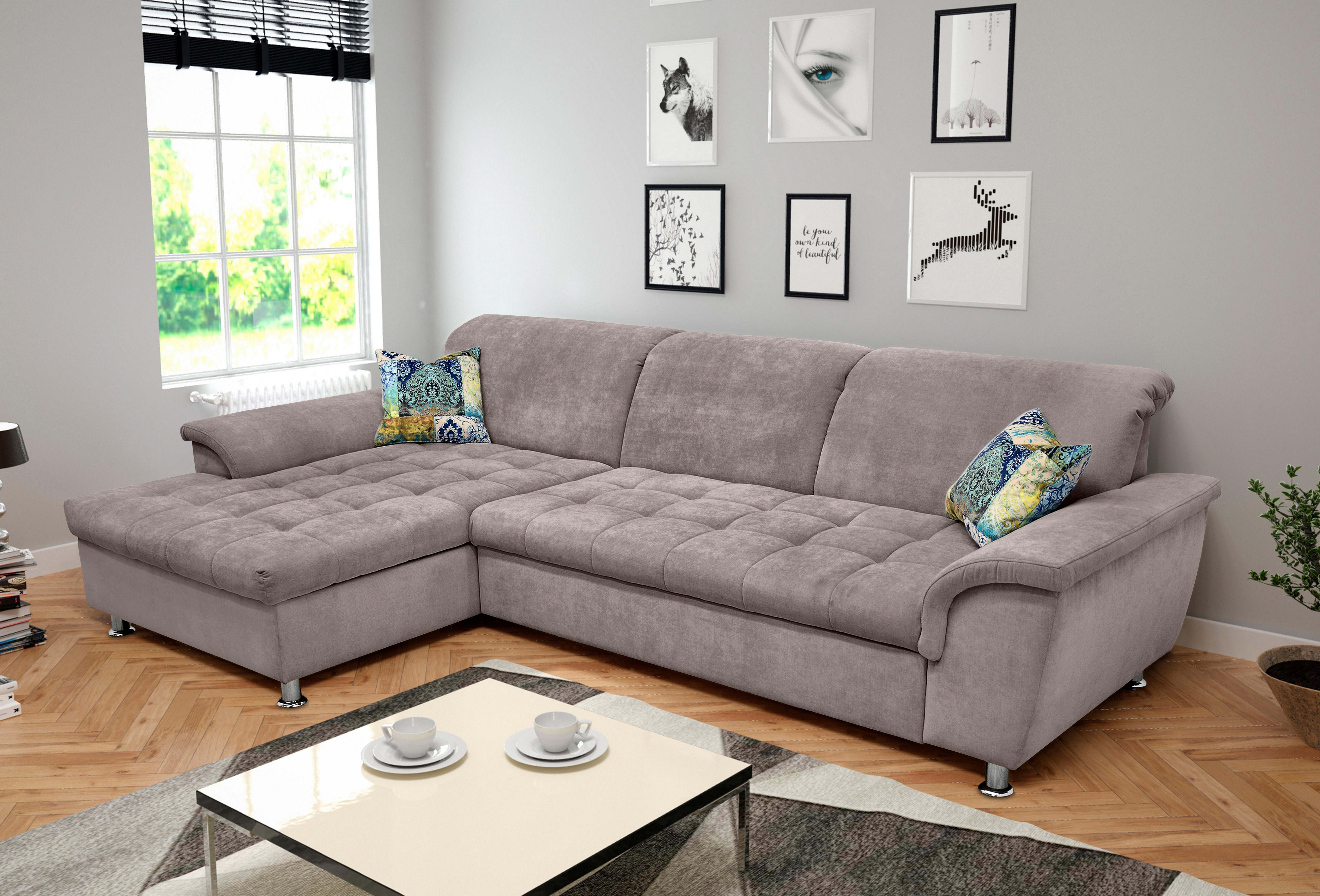 DOMO collection Ecksofa "Franzi Steppung im Sitzbereich B7T/H: 278/162/80 c günstig online kaufen