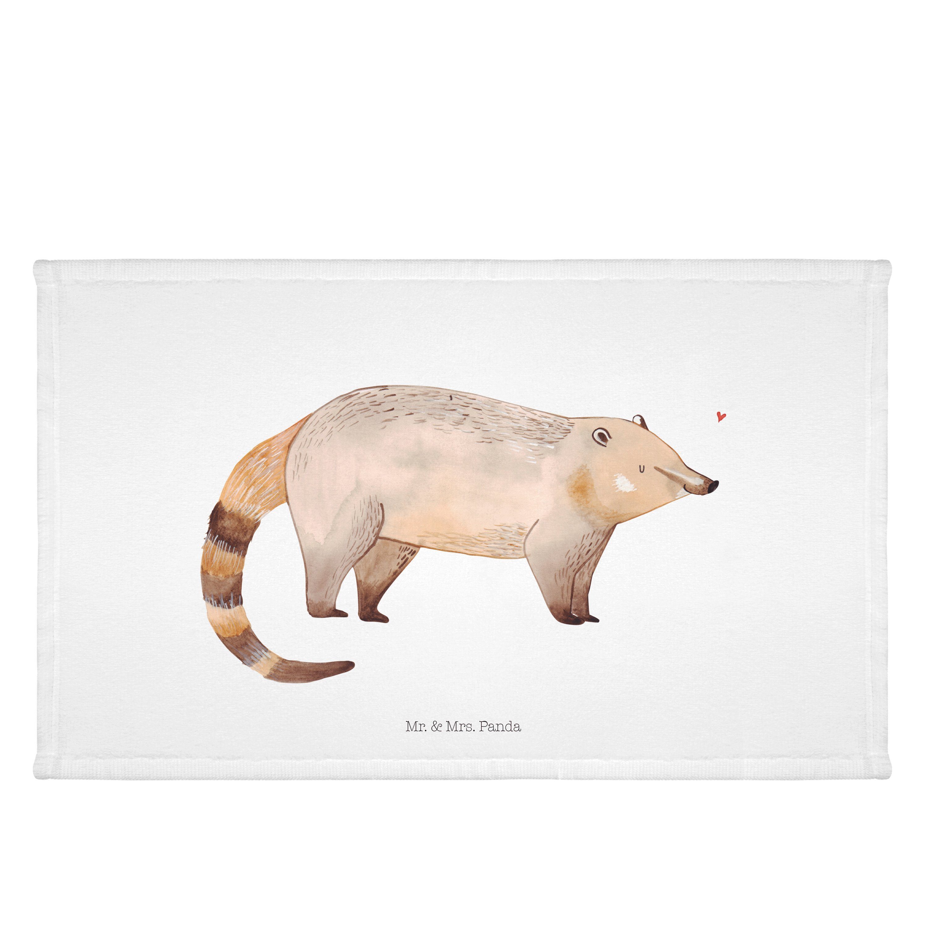 Handtuch Nasenbär - Weiß - Geschenk, Rüsselbär, Tiermotive, lustige Sprüche, K