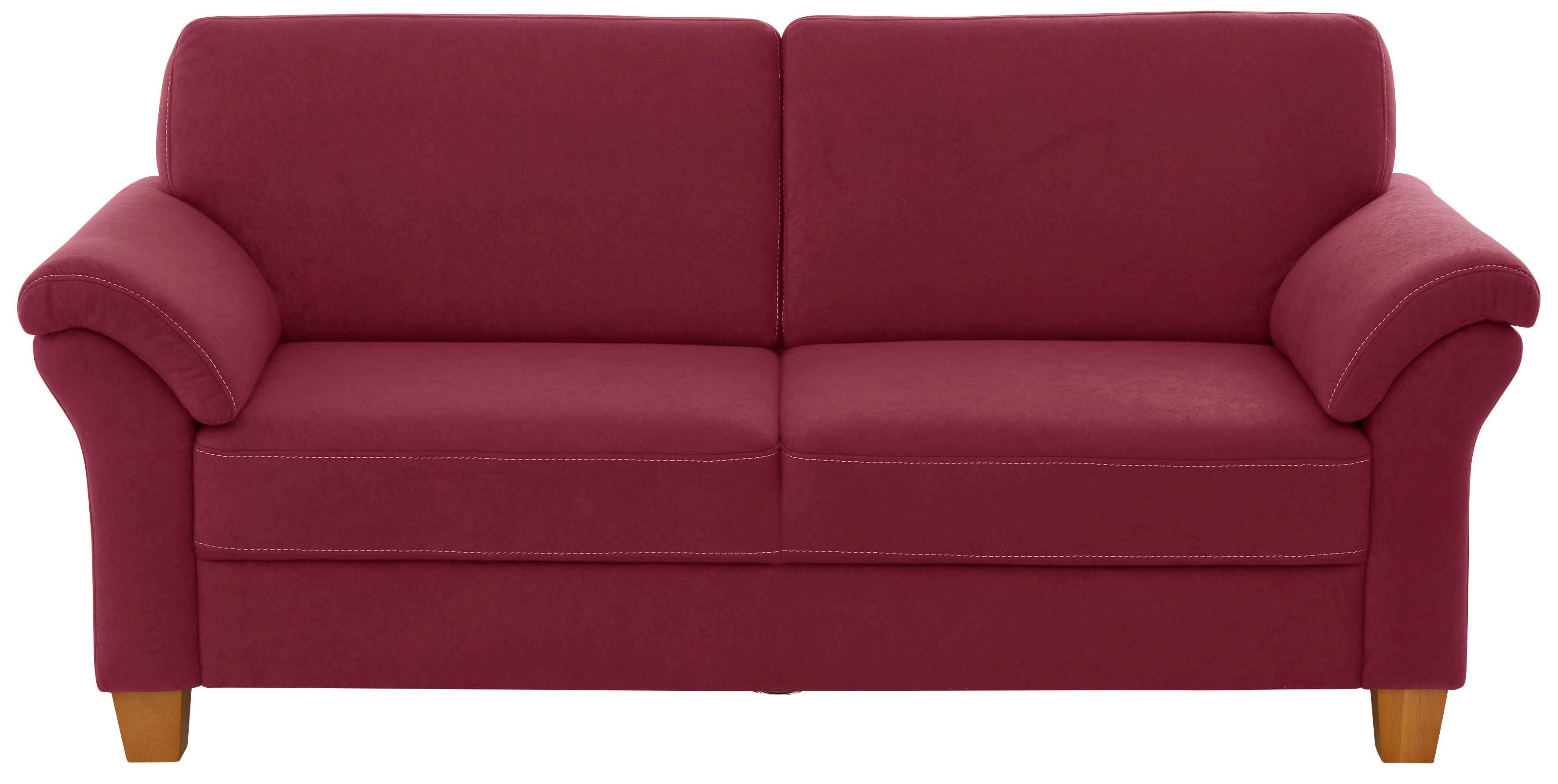 OTTO home 3-Sitzer Borkum, B: 186 cm, Federkern, Komfortsitzhöhe 46 cm, Landhausstil, Holzfüße, Kopfstützen nachrüstbar