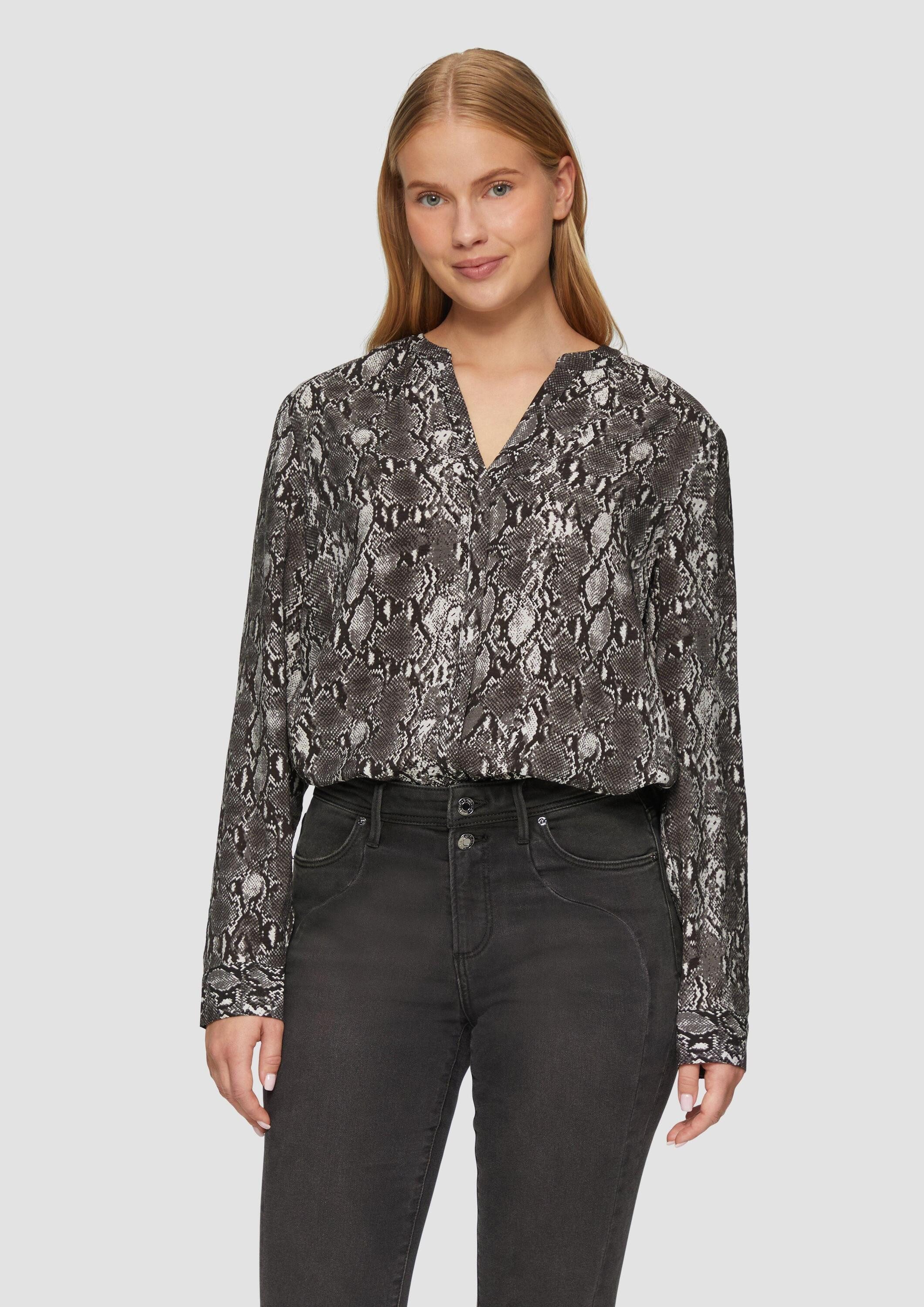 s.Oliver Langarmbluse Bluse Strukturierte Bluse aus Viskosemix günstig online kaufen