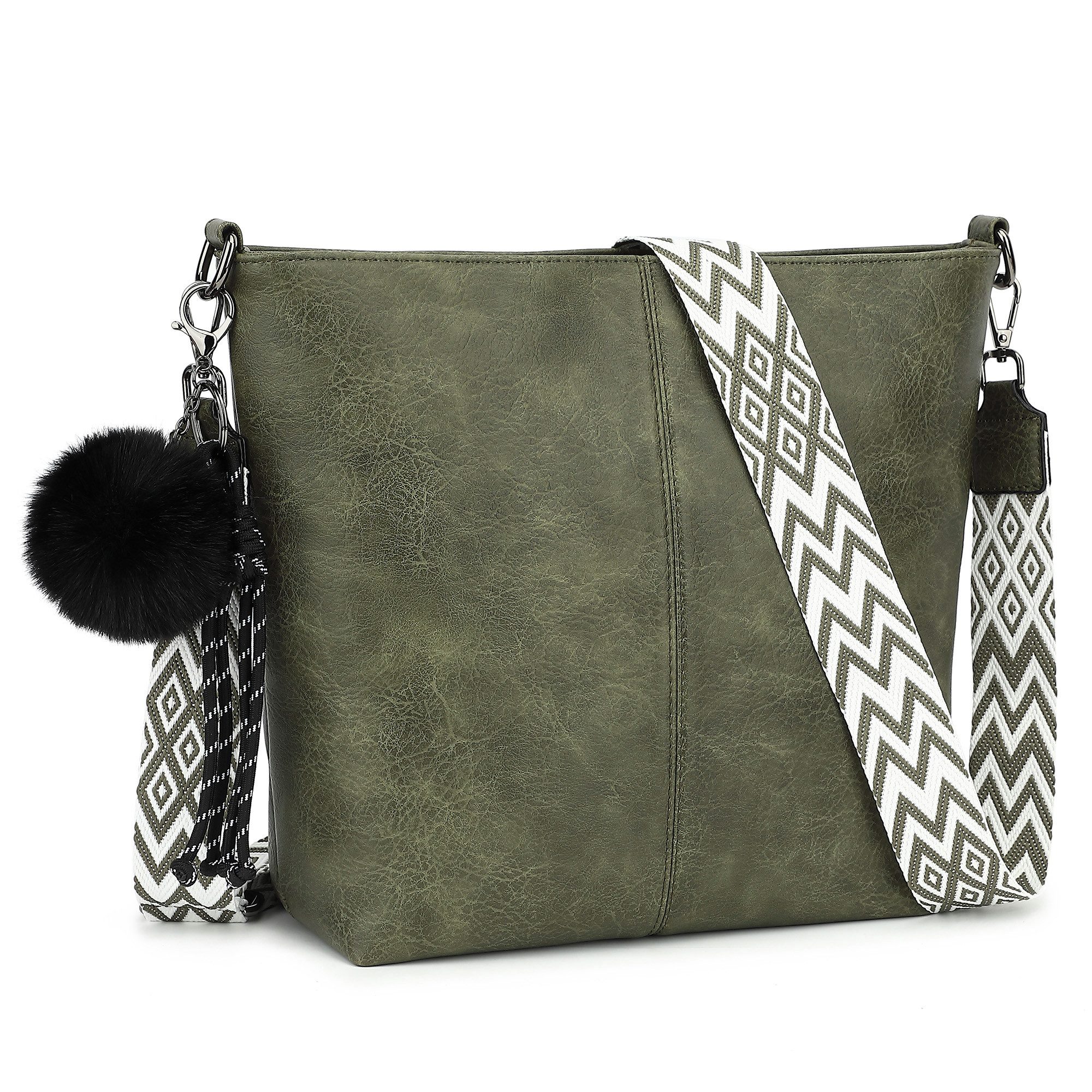 TAN.TOMI Schultertasche Damen Crossbody Bag Henkeltasche Mittel Umhängetasche, Mit Verstellbar Abnehmbar Für Pendeln Reise Campus Sport