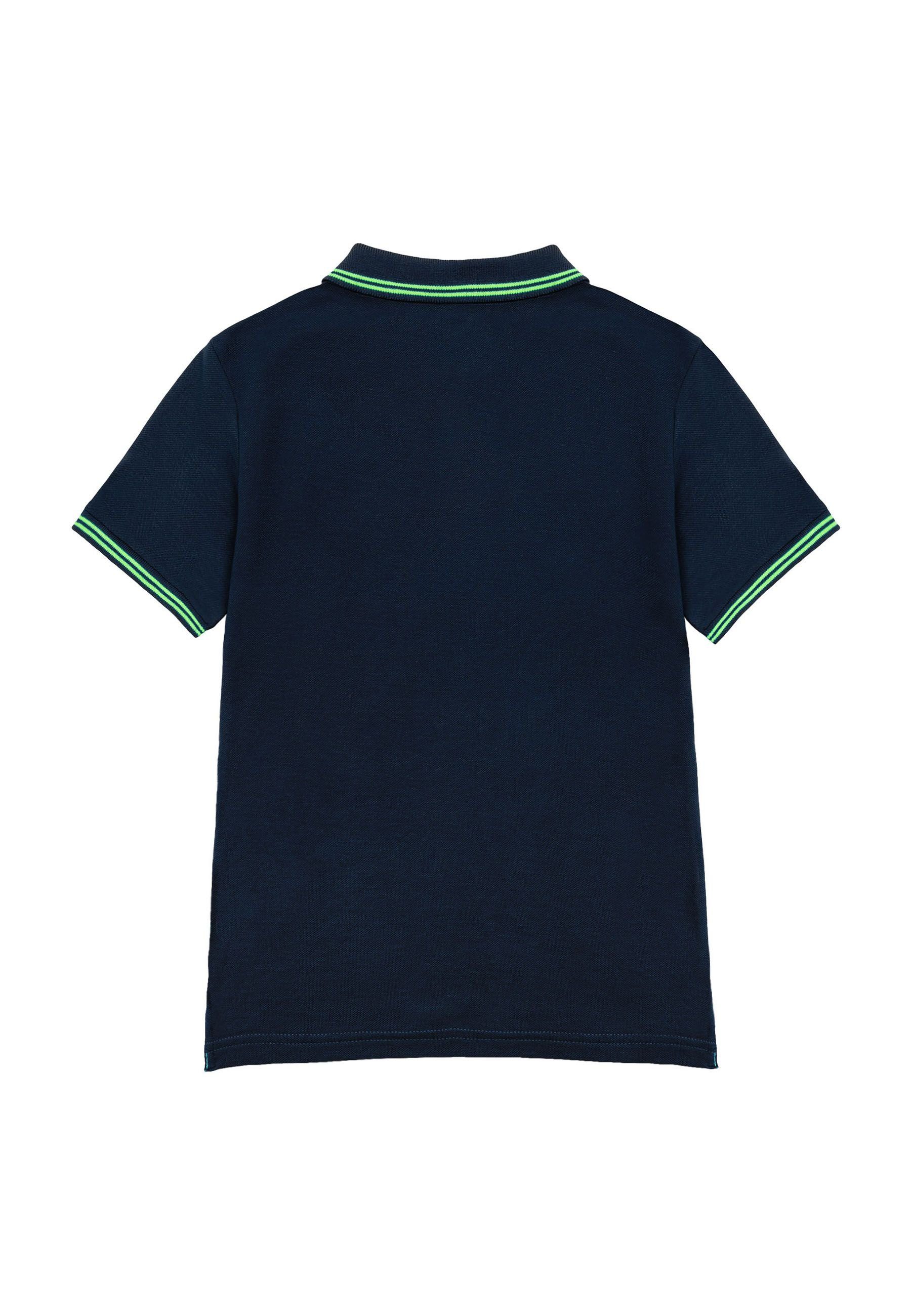 Kontrastelementen Poloshirt MINOTI mit Poloshirt (1y-14y) Dunkelblau