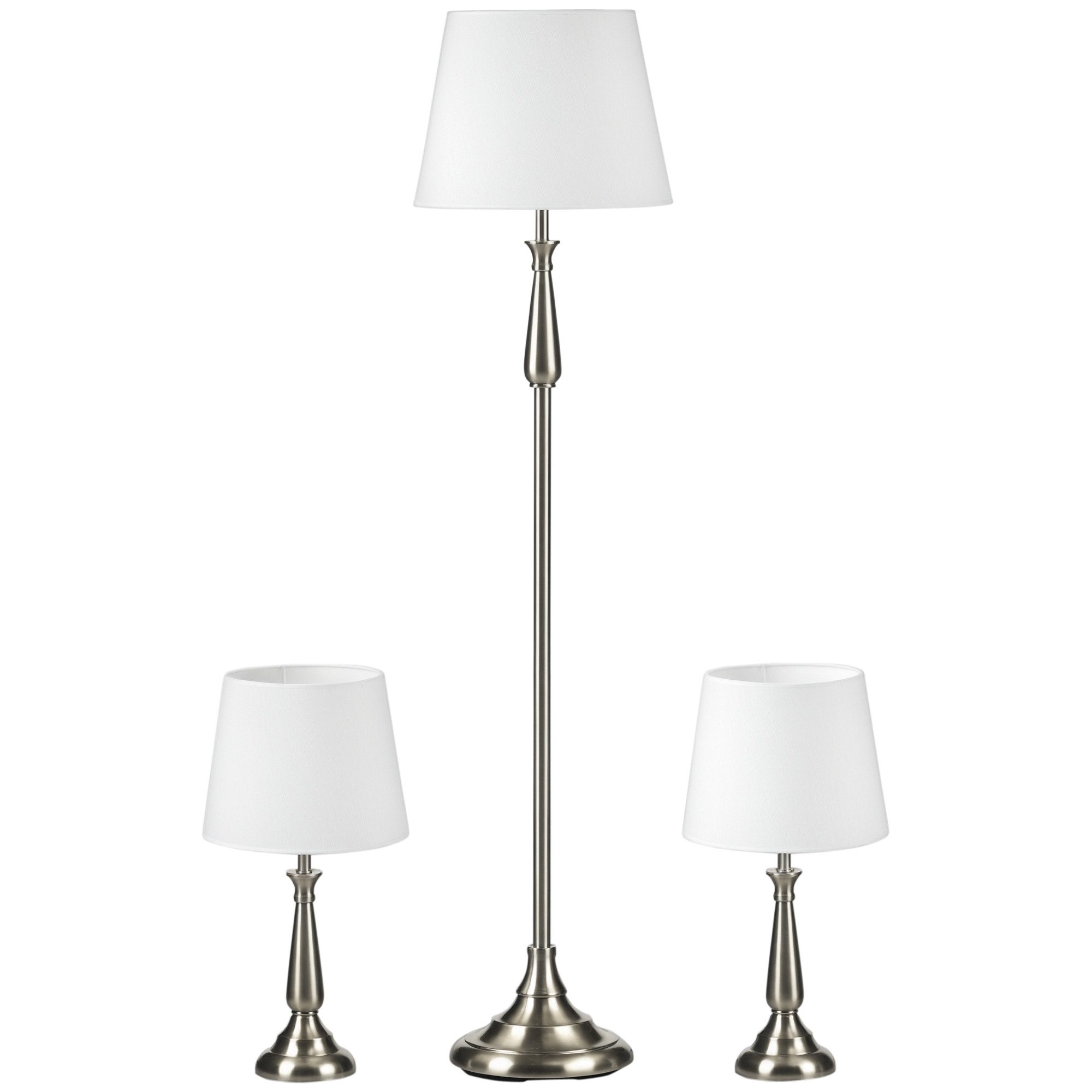 HOMCOM Stehlampe 3er-Lampenset inkl. 2 Tischleuchten, 1 Stehleuchte, für Wohnzimmer, Schlafzimmer, Creme. Reduzierter Preis € 73,90. Unverbindliche Preisempfehlung € 166,90
