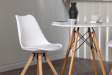 BOURGH Essgruppe DANBURI & ZENO Esstischgruppe - 2 Stühle + 1 Tisch in weiß