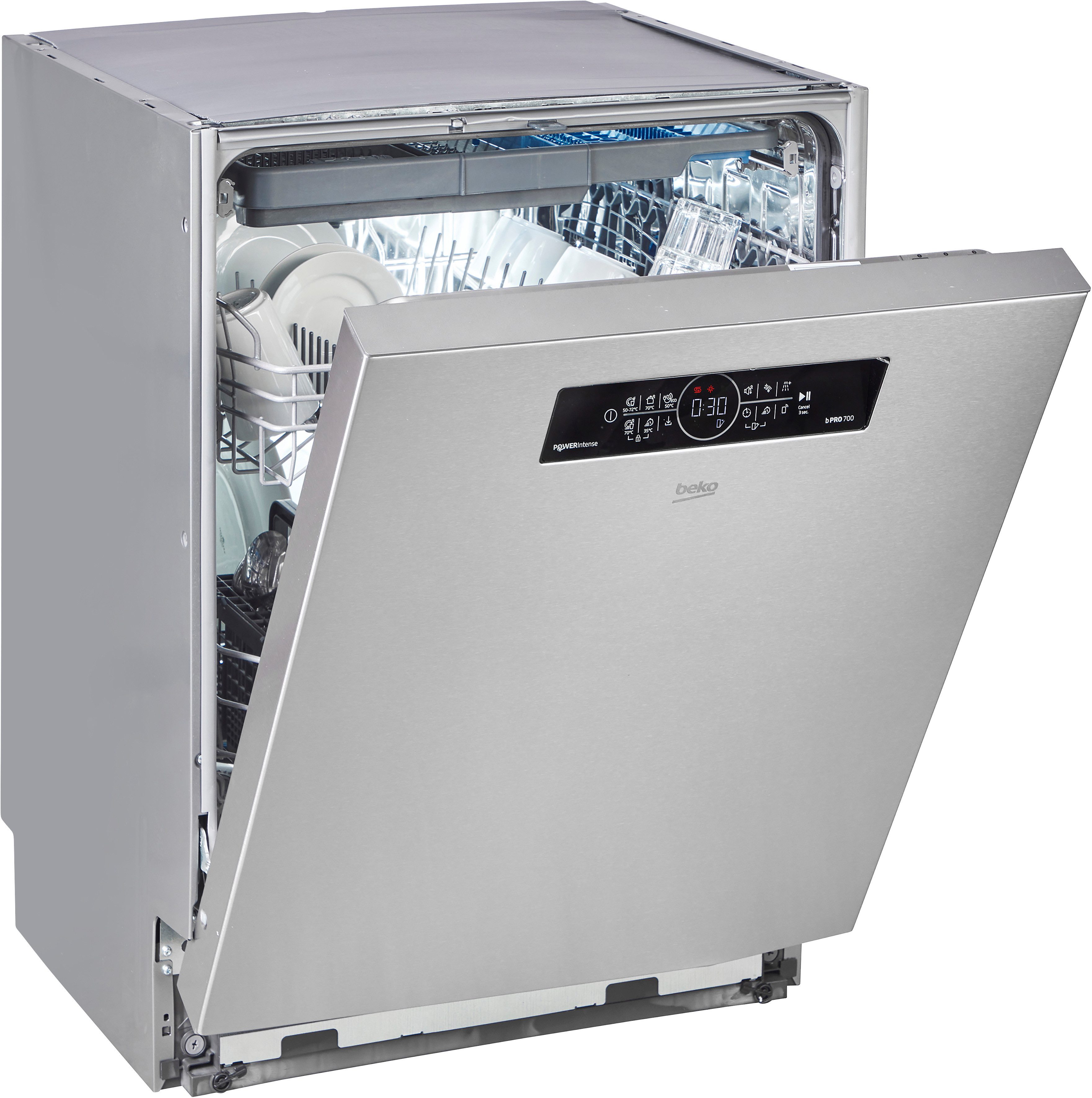 BEKO Unterbaugeschirrspüler BDDN36462XP, 8,5 l, 14 Maßgedecke, Die PowerIntense-Technologie sorgt für herausragende Spülergebnisse