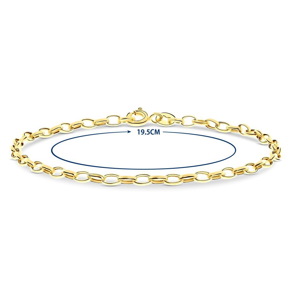Miore Goldarmband MSIL4022B Damen Figaro Kettenarmband, aus 14K (585) Gelbgold - 19,5 cm, Made in Italy