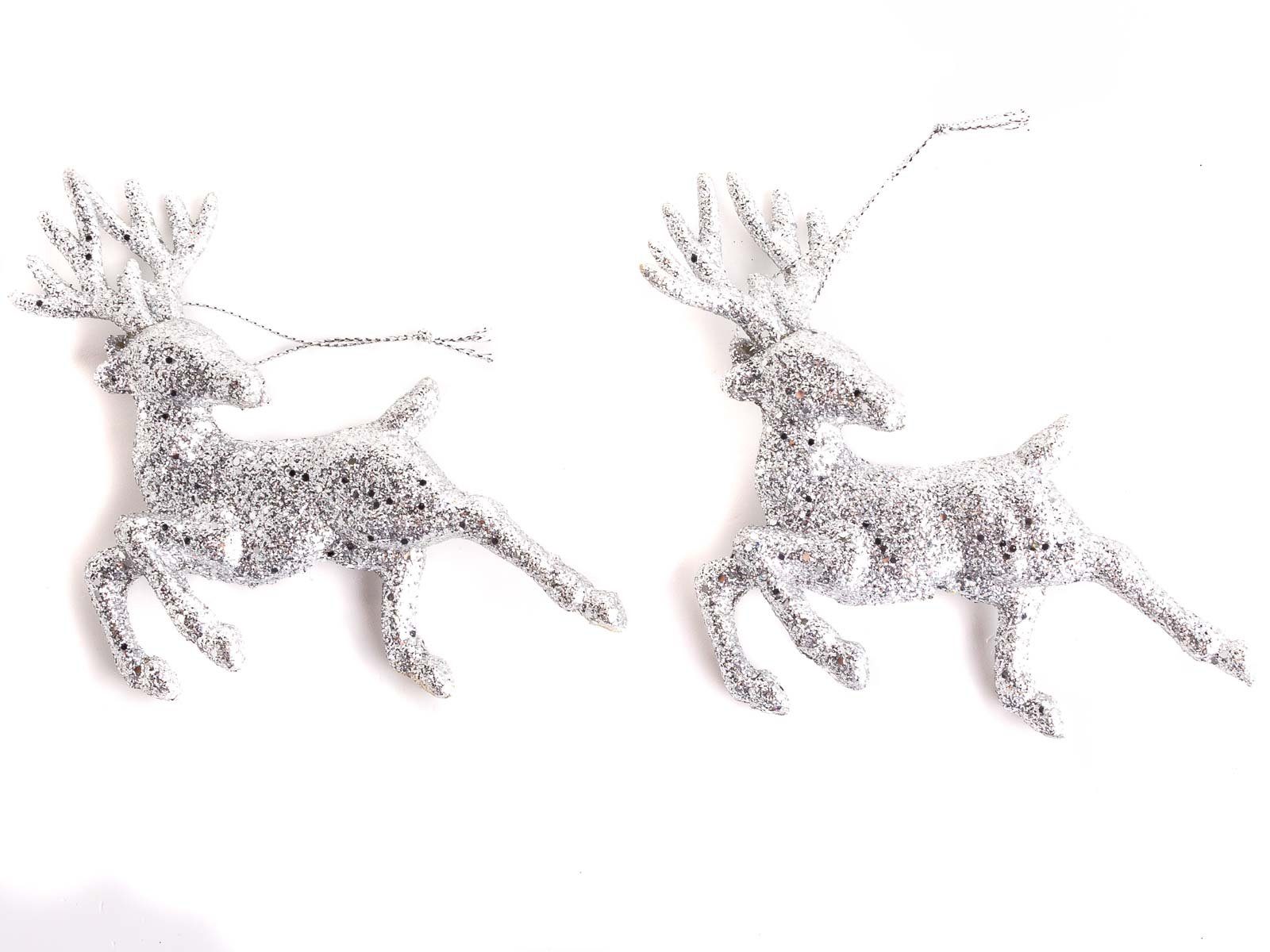 CEPEWA Dekoobjekt Deko Hirsch 2er Set mit Glitzerüberzug (Stück, 2 St., 1)