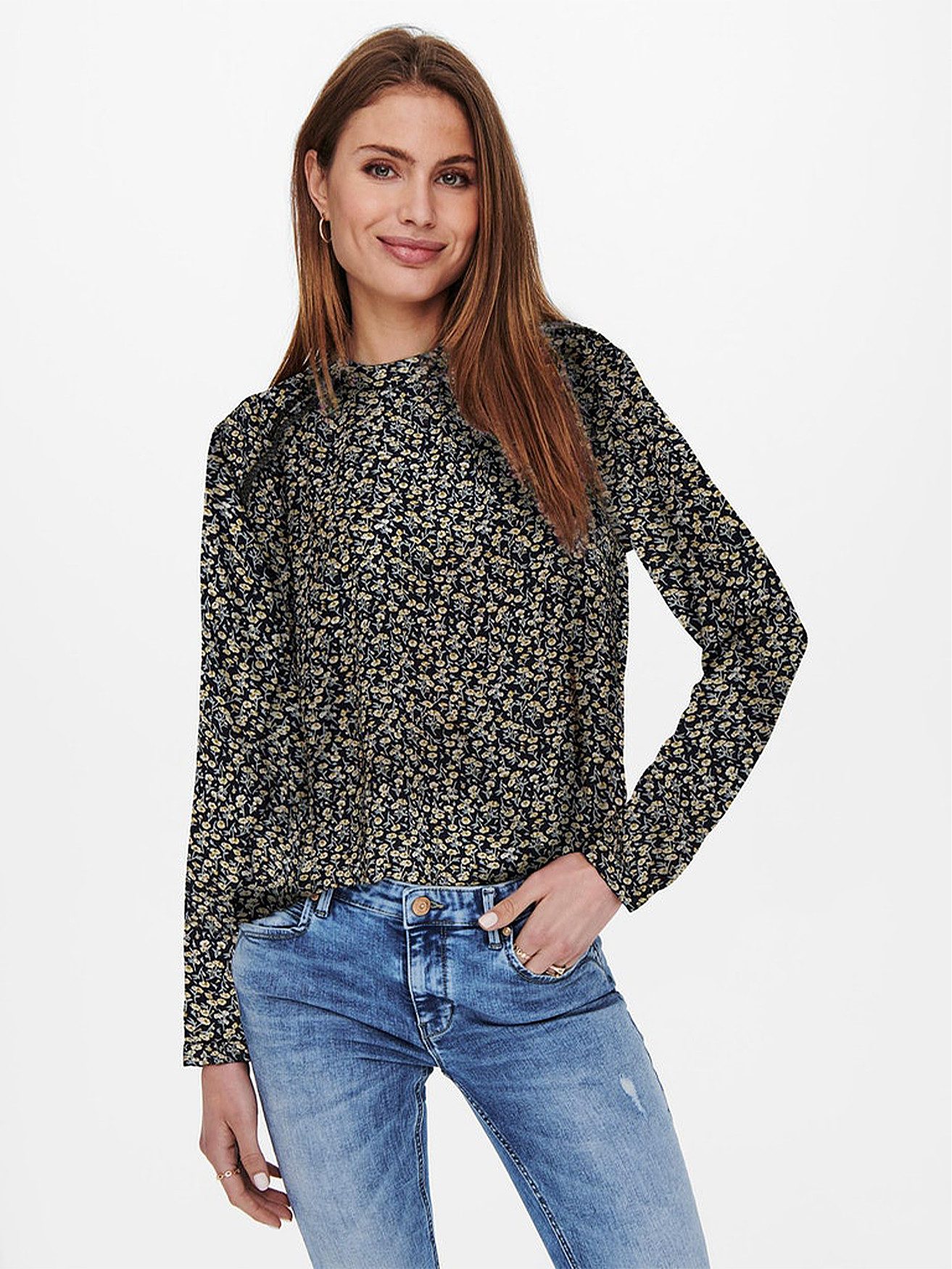 ONLY Blusenshirt Elegante Langarm Print ONLNEW günstig online kaufen