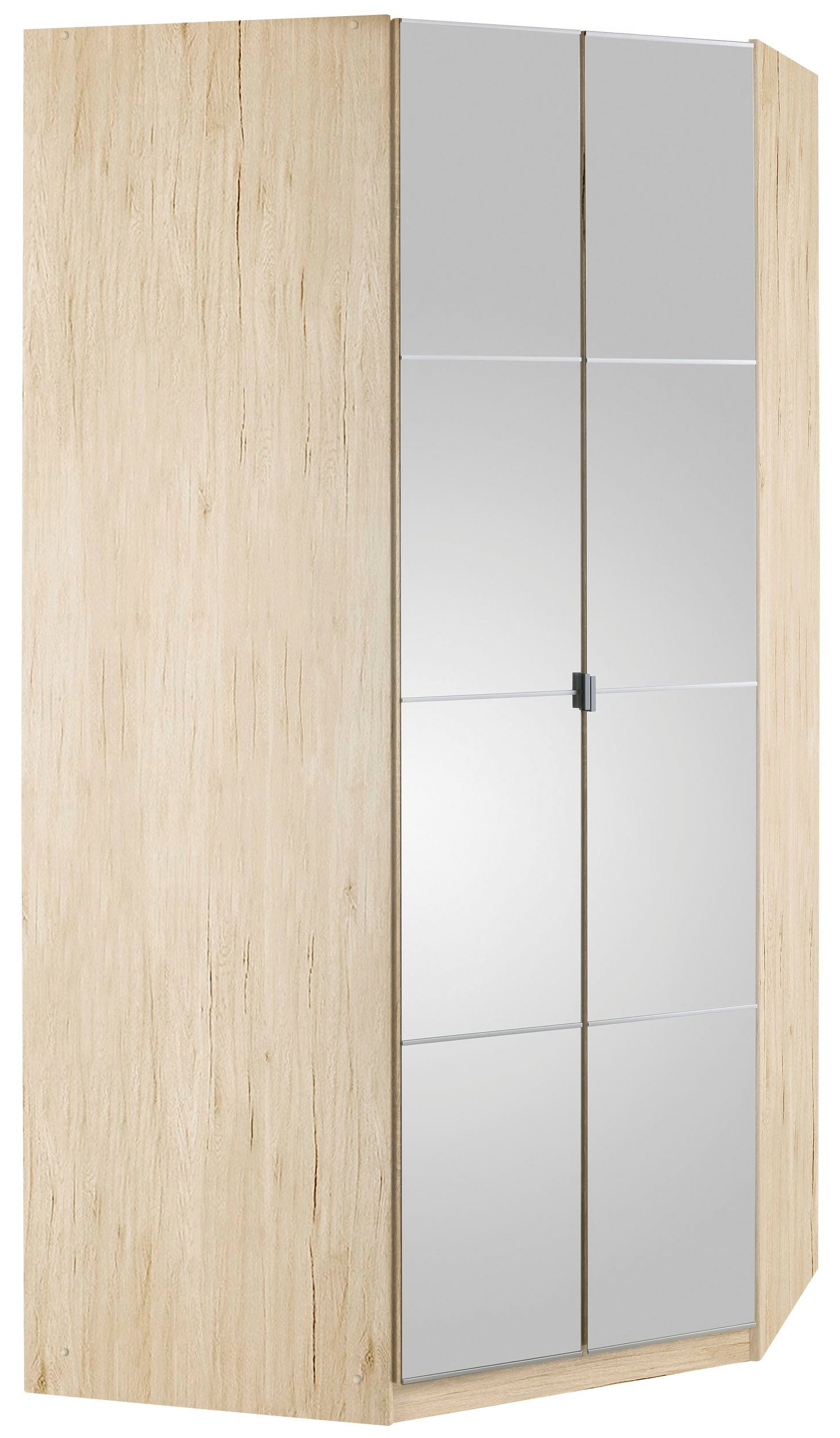 priess Eckkleiderschrank Malaga Schlafzimmerschrank Ecklösung erweiterbar in drei Farben Kleiderschrank Schrank Garderobe Stauraumwunder mit Spiegel – Bild 2 von 5