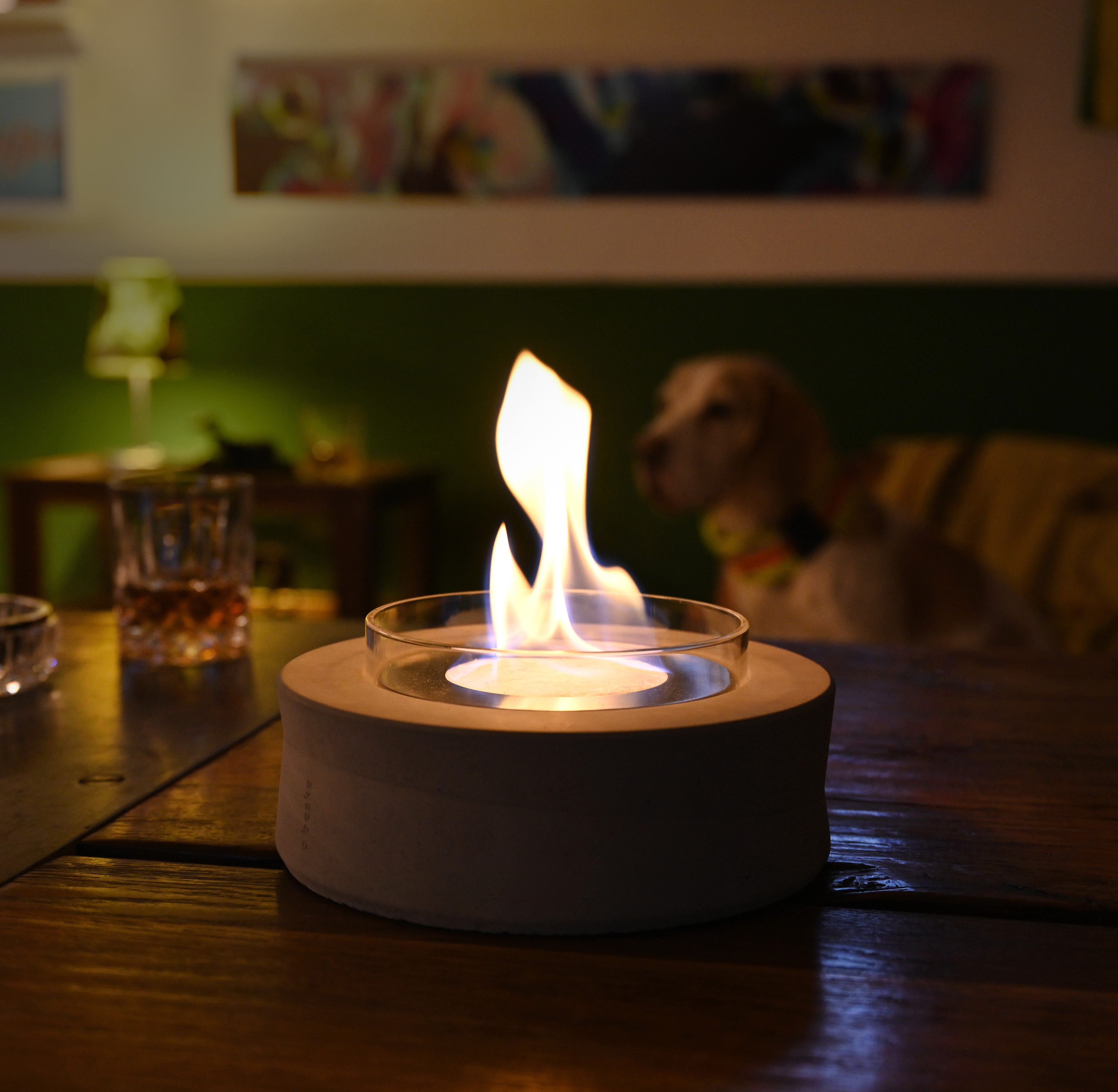 beske Tischfeuer Ethanolfeuer 'Koro', Ø20cm, Ethanolfeuer - entspannte Simmung Indoor & Outdoor