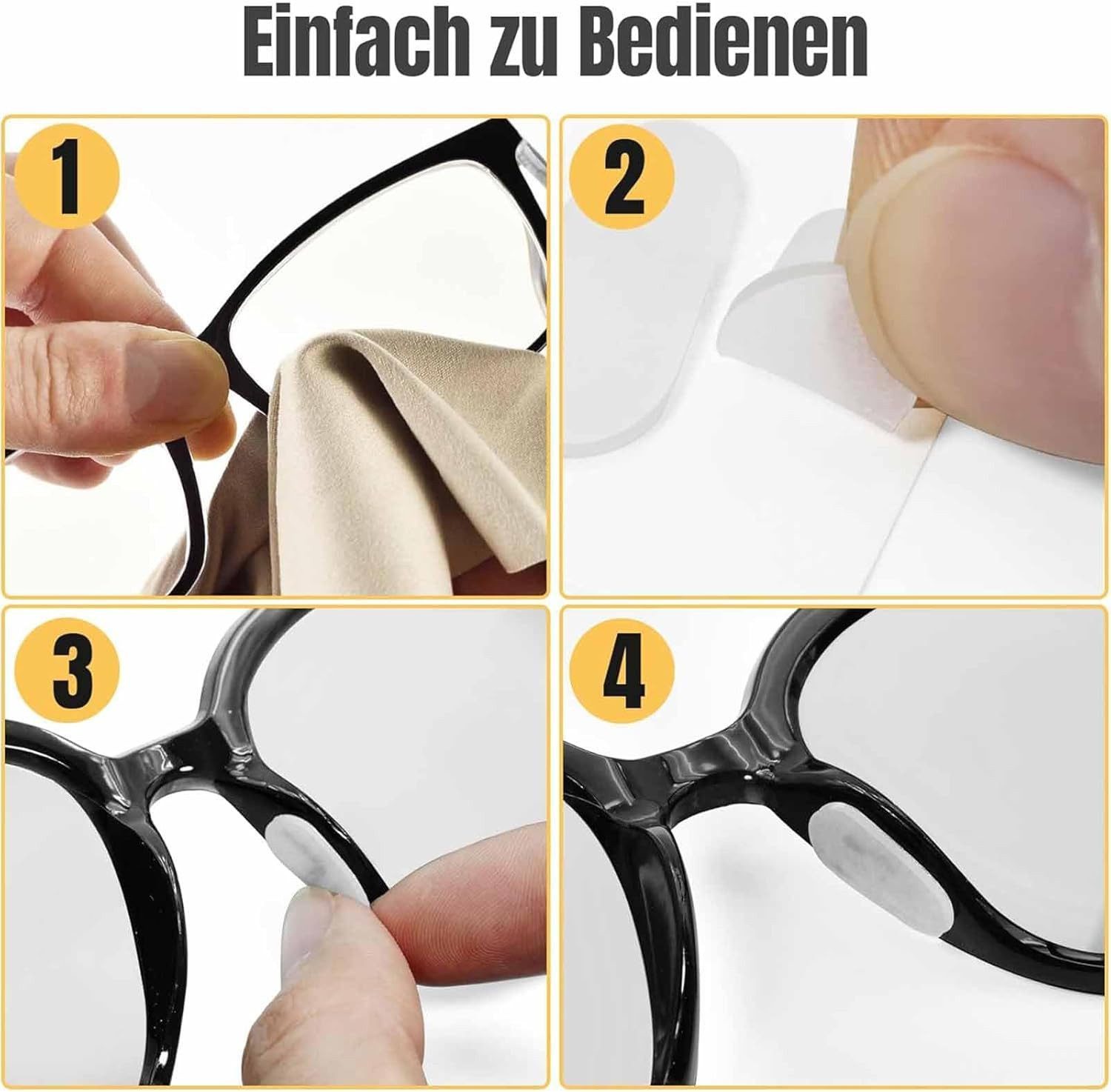 FELIXLEO Brillengestell Silikon Nasenpads selbstklebend für Brillen rutschfest