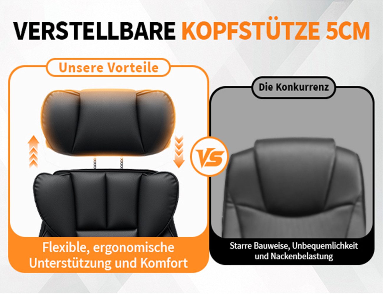 Hoffree Drehstuhl XXL Ergonomischer Bürostuhl Gaming-Stuhl Kunstleder, mit Fußstütze, verstellbarer Kopf- & Armlehnen, Max bis 200 kg
