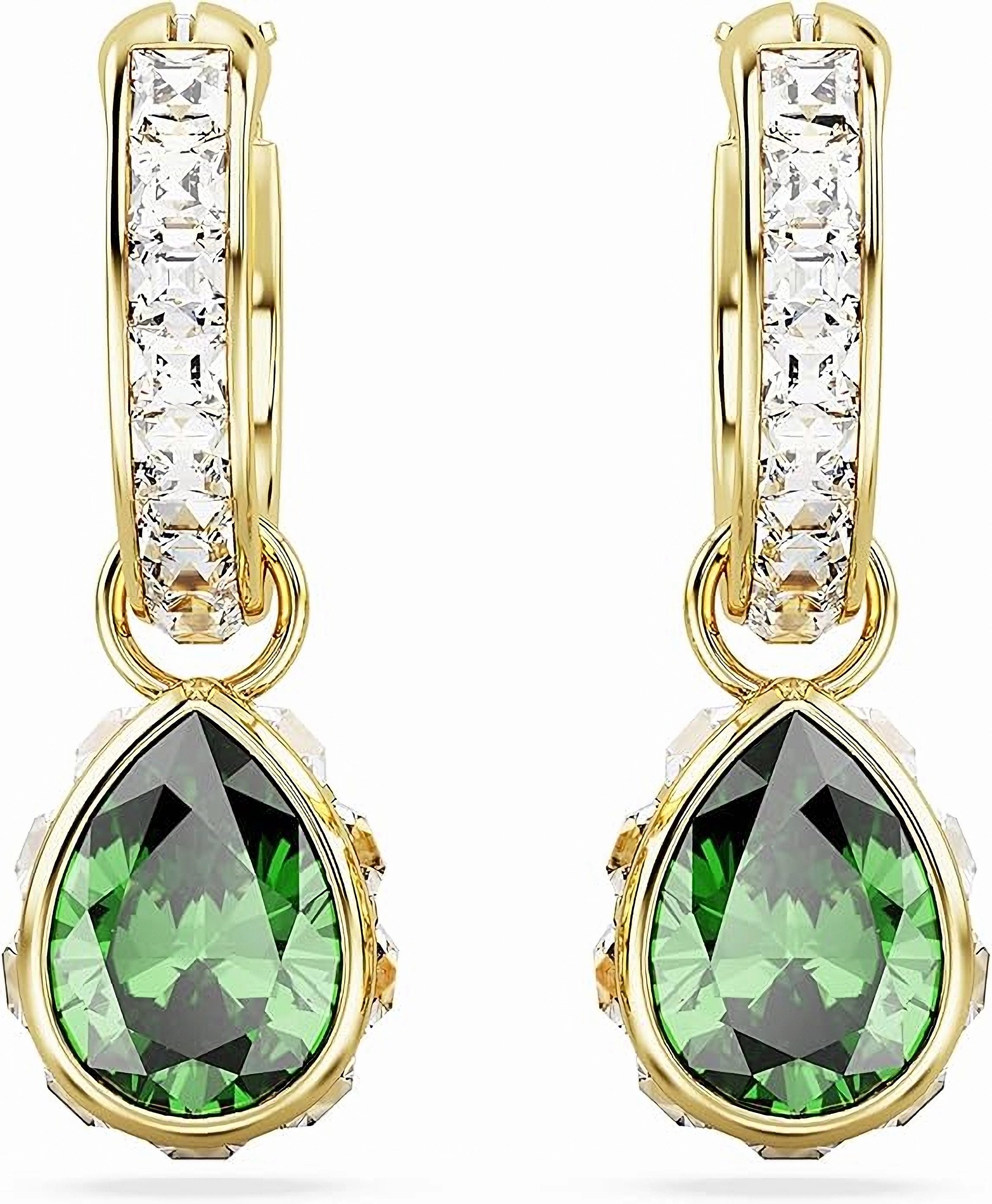 Jumpeak Paar Ohrstecker 585Gold Ohrringe für Damen Birnenform LaborgruenEdelstein, PavéSetting, DE/VVS/VS, Geschenk für Weihnachten, Geburtstag & Abendkleid