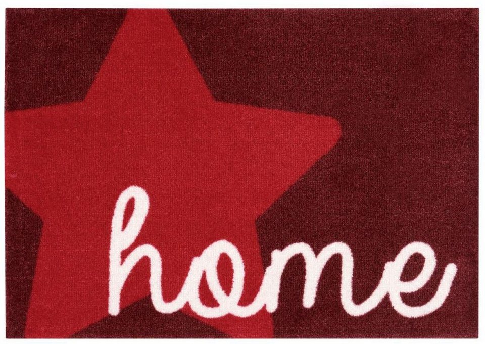 Fußmatte Star Home, HANSE Home, rechteckig, Höhe: 7 mm, Stern, mit Spruch,  Schrift, Robust, Rutschhemend, Eingang, Waschbar, 2,6 Kg/m² Gesamtgewicht