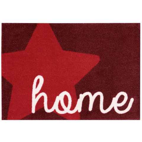 Fußmatte Star Home, HANSE Home, rechteckig, Höhe: 7 mm, Stern, mit Spruch, Schrift, Robust, Rutschhemend, Eingang, Waschbar