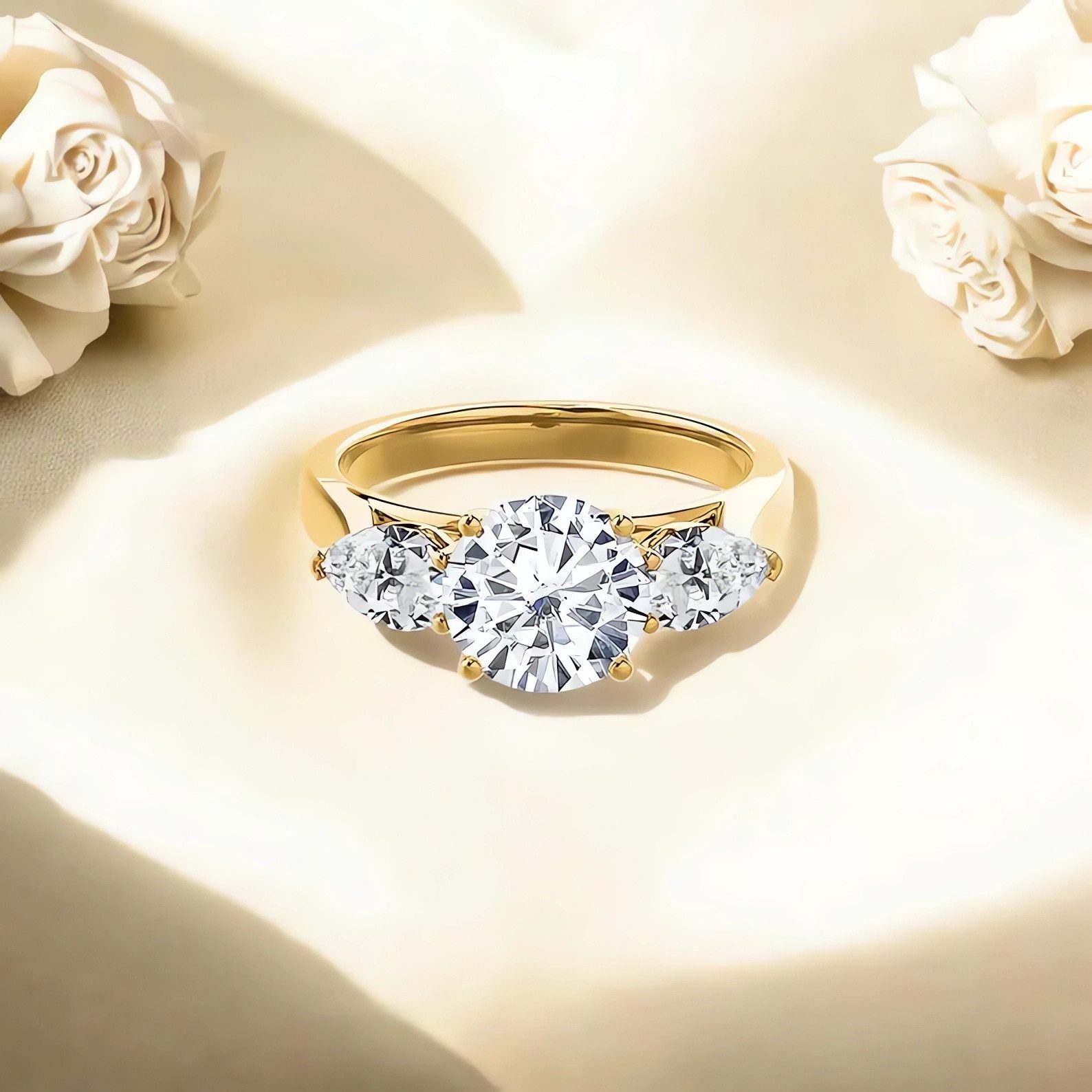 Jumpeak Diamantring Diamant Ring Damen,Gold Ring,Lab Grown Diamant Ring,Run günstig online kaufen