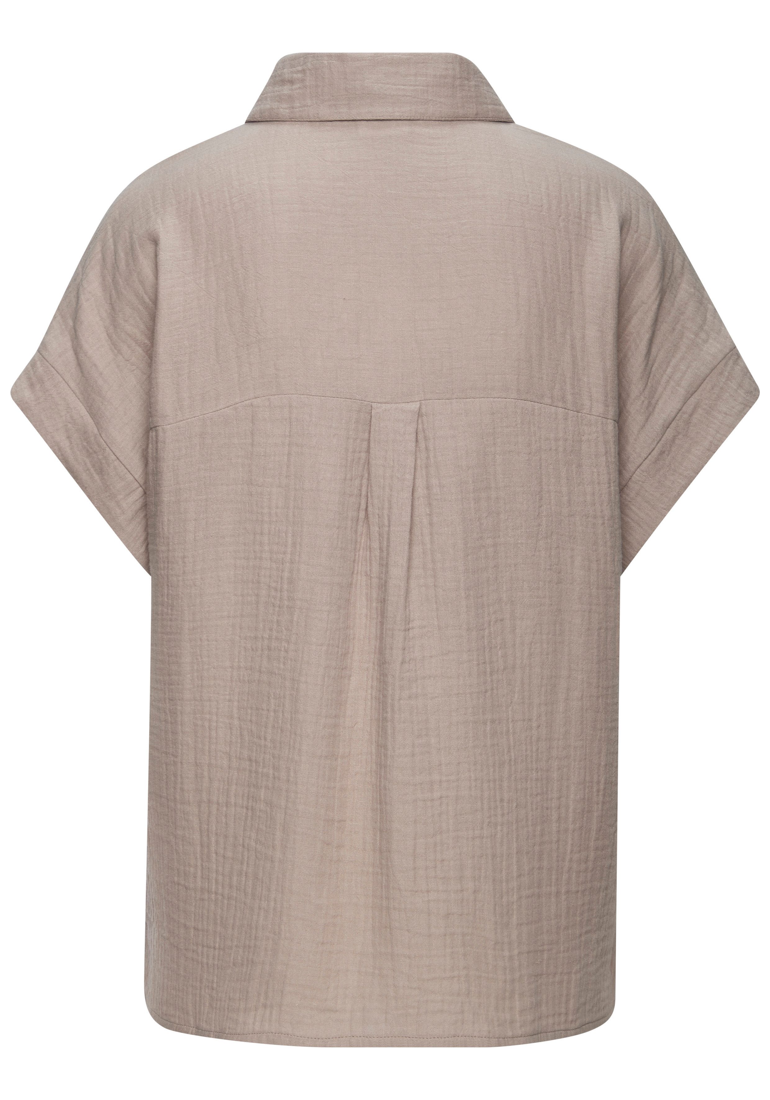 Beachtime by Lascana Kurzarmbluse aus weicher Musselinware Sommerliche Musselinbluse, Hemdbluse, leichte Sommerbluse, Oversize