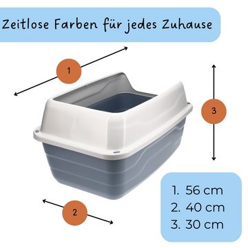 GarPet Katzentoilette 2x Katzenklo Hoher Rand Extra hohe Katzentoilette groß Doppelpack