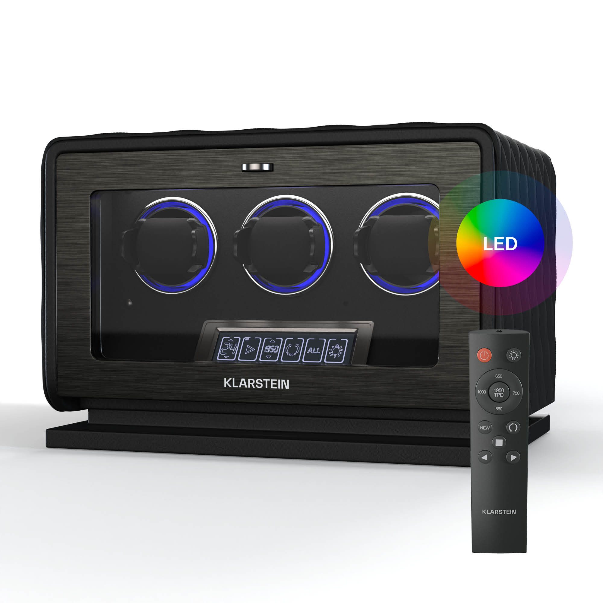 Klarstein Бокс для автоподзавода LuminousTime 3, Кробки для годинника Uhrenkasten Бокс для автоподзавода 3 Uhren