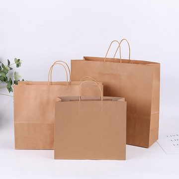 FIDDY Geschenkpapier 12 Stück braune Kraftpapier-Geschenktüten mit Griffen, Party-Geschenktüten, lose Verpackung für Einkäufe und Hochzeits.
