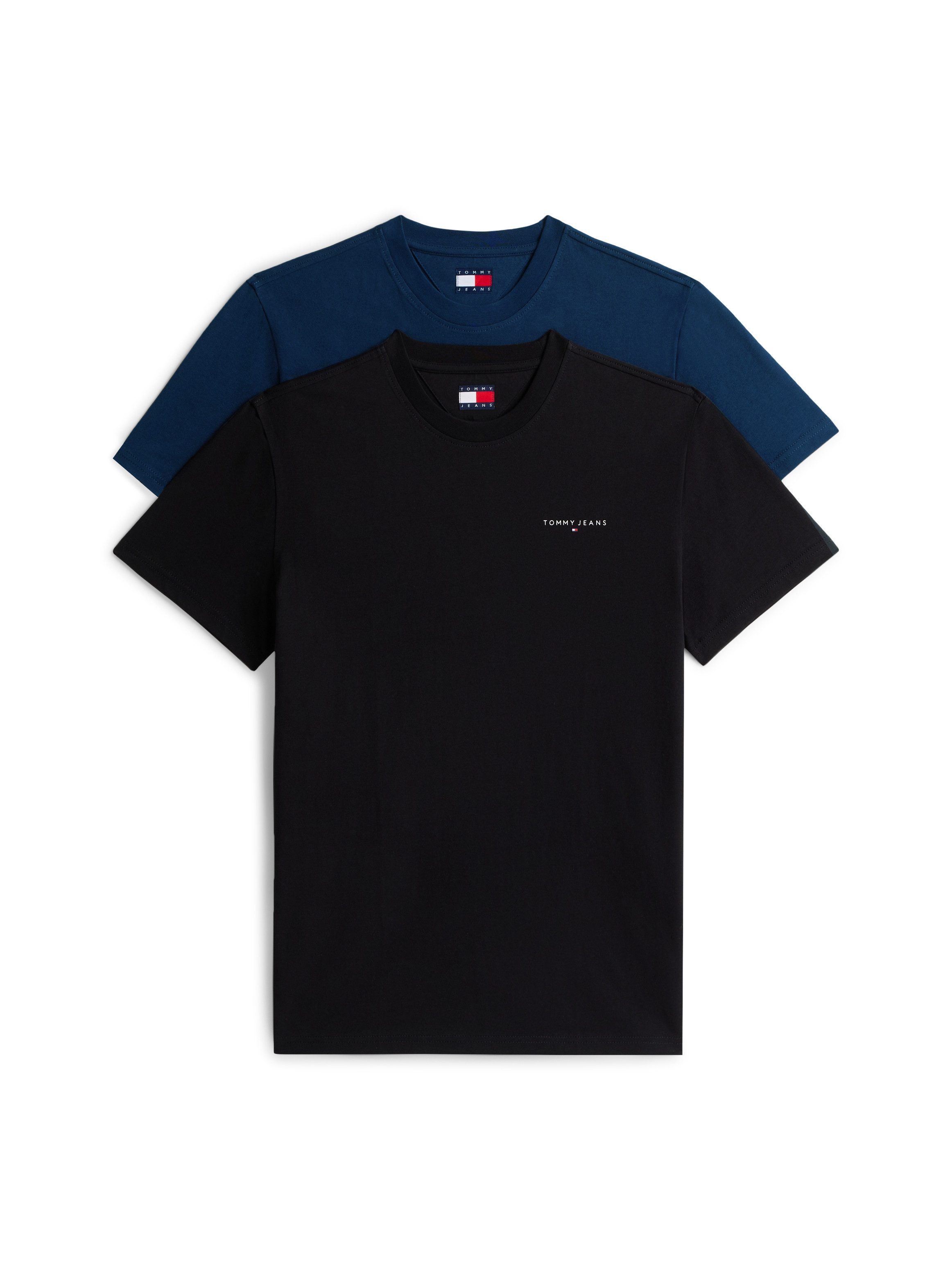Tommy Jeans T-Shirt TJM SLIM FIT LINEAR 2PACK (Packung, 2-tlg) Rundhals, Jersey