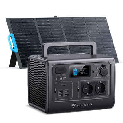 BLUETTI Stromerzeuger EB55 700W/537Wh Solar Stromgenerator mit Solar Panel, (1-tlg., mit PV120 120W Solarpanel), für Outdoor Camping, Off-Grid, Blackout