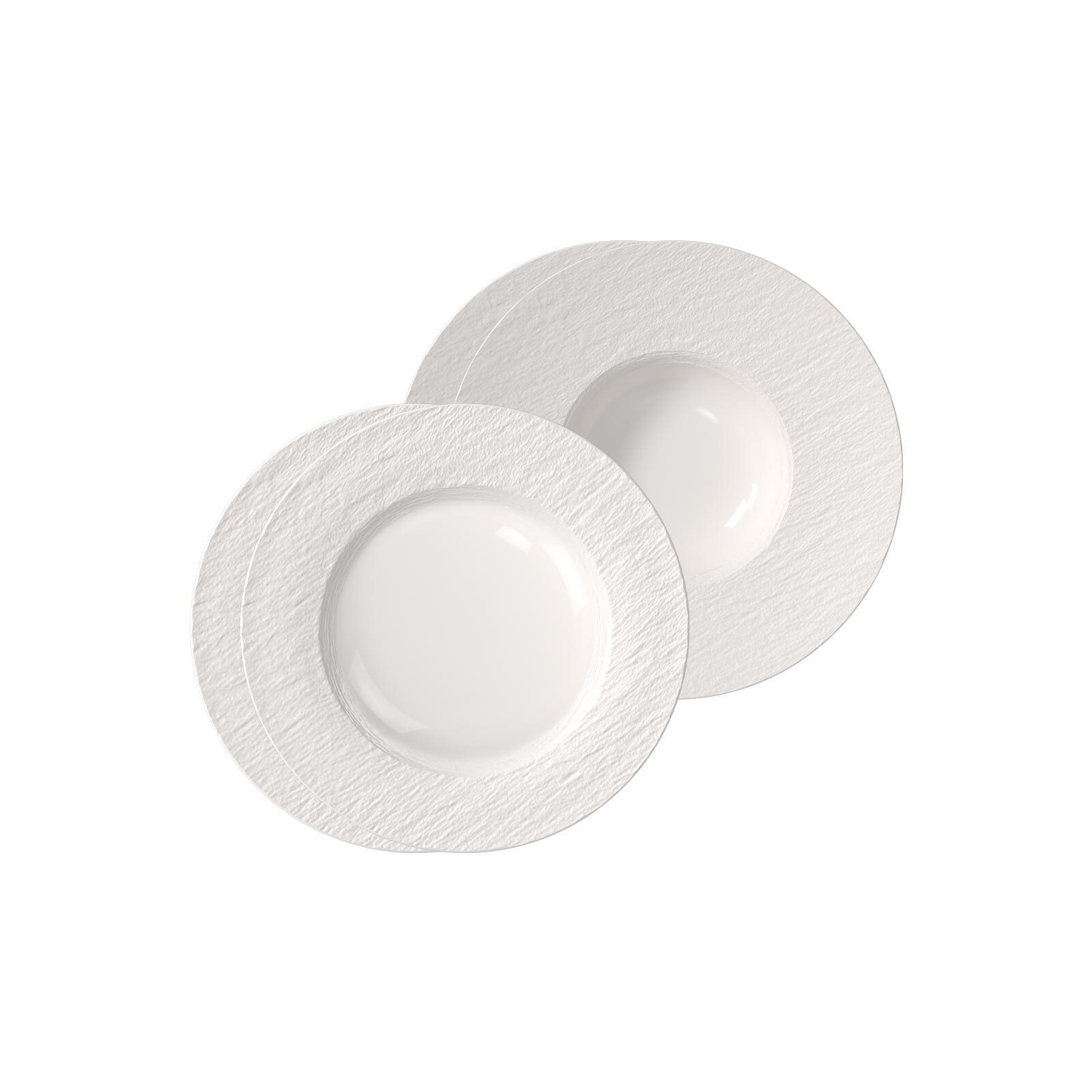 Villeroy & Boch Tafelservice Manufacture Ice Teller-Set 4-tlg. (4-tlg), 2 Personen, Porzellan