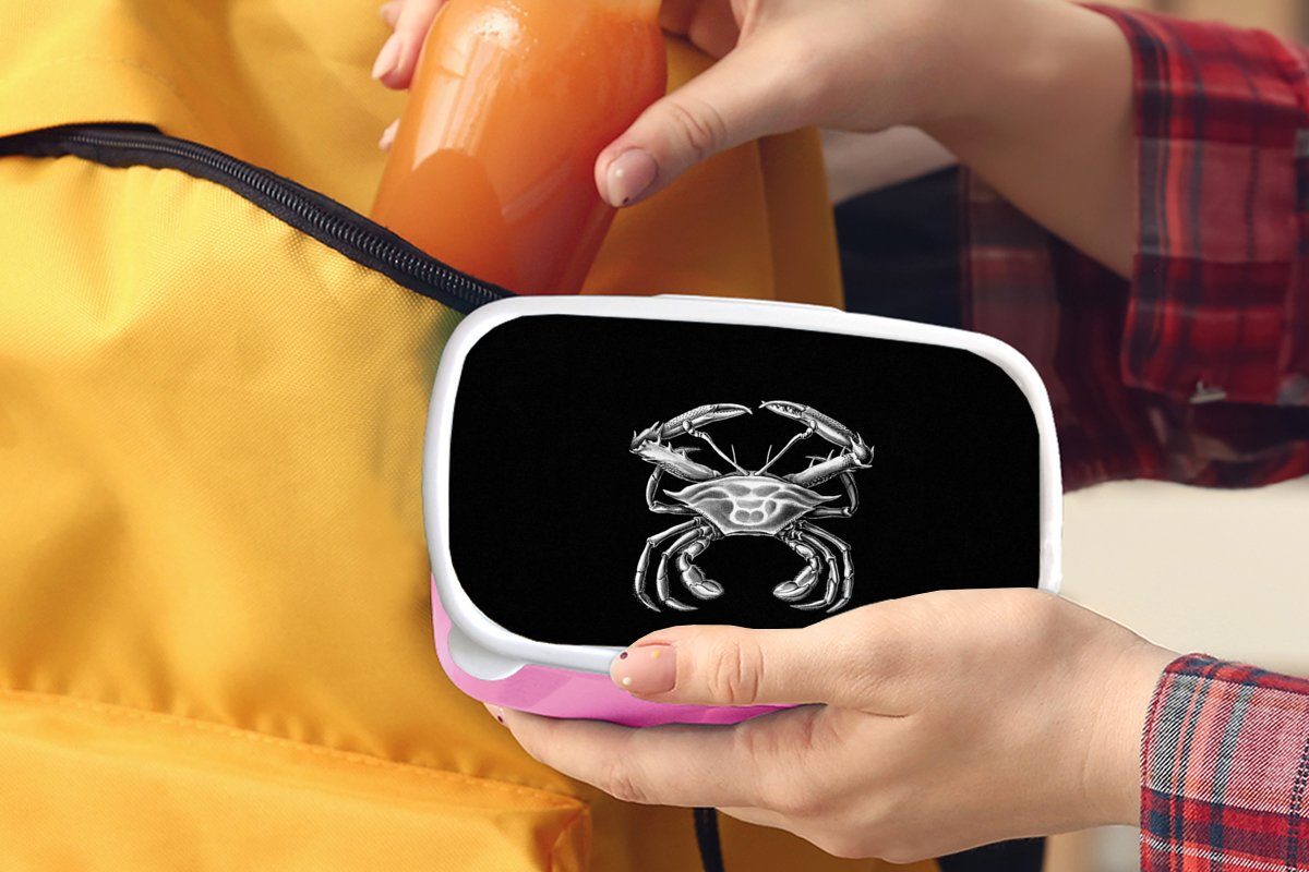 Kunststoff, Kunst, Lunchbox Kunststoff Vintage - Krabbe Mädchen, Snackbox, - (2-tlg), Haeckel Tiere rosa - für Alte Brotbox MuchoWow Brotdose Ernst Meister - Erwachsene, Kinder, -