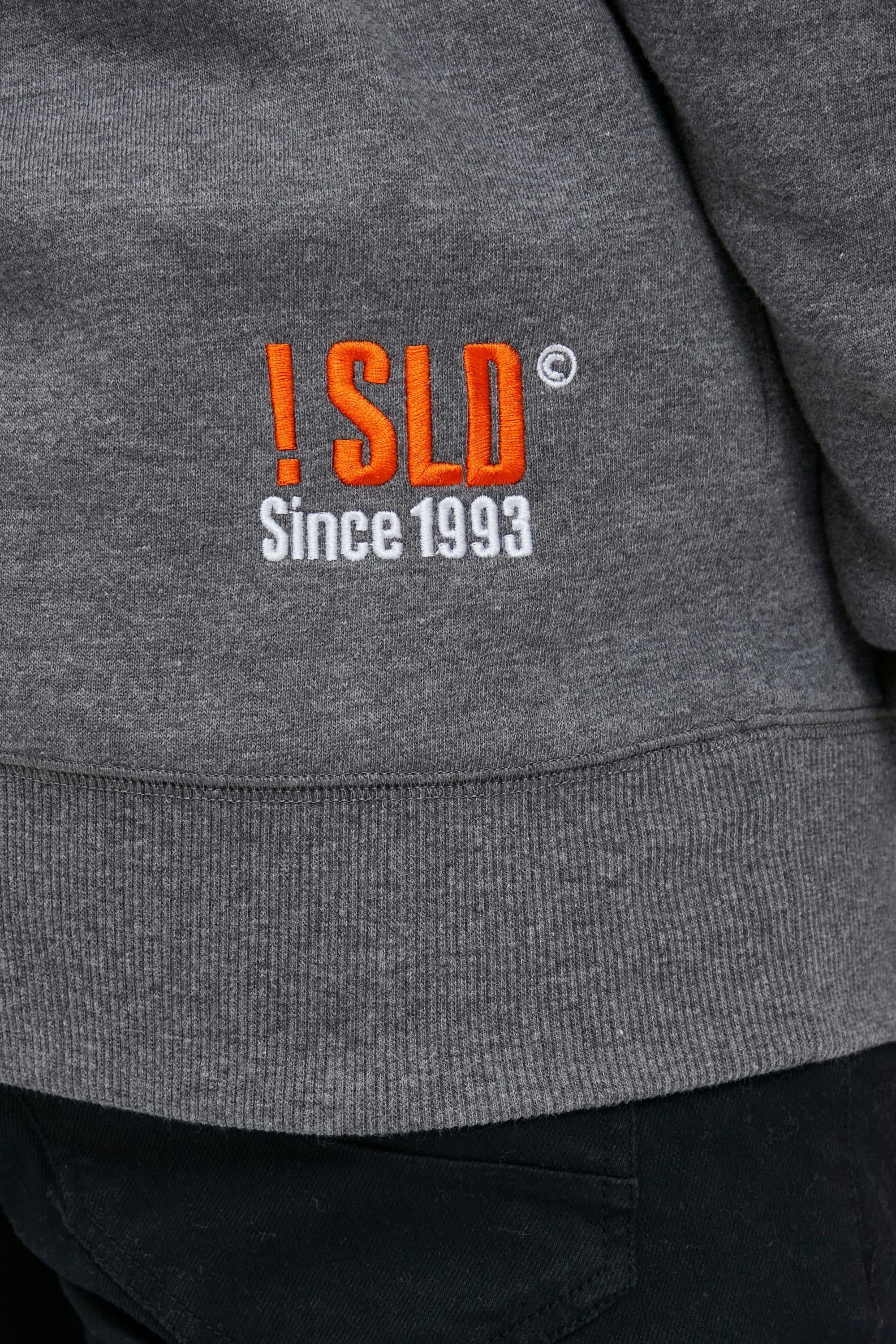 Solid Hoodie SDBennHood Grey Details mit Melange Kapuzensweatshirt (8236) kontrastfarbenenen